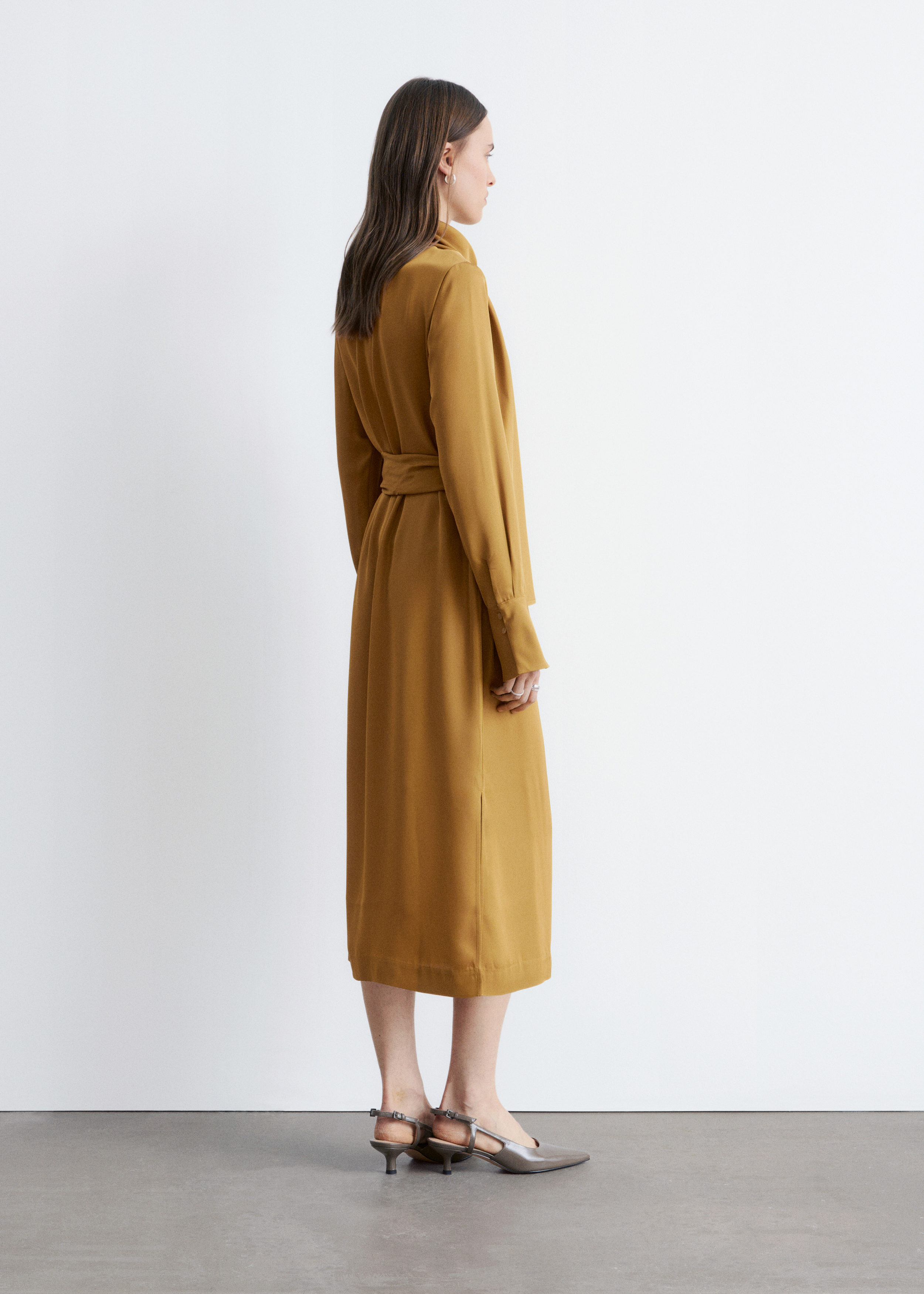 & Other Stories SCARF-NECK MIDI DRESS