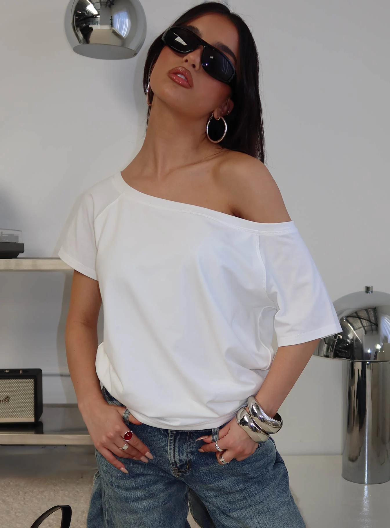 Icon Baby Off Shoulder Top White