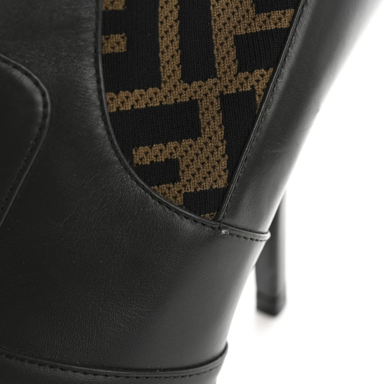 Nappa Microfiber Fabric FF Rockoko 105mm Sock Boots 37 Ebano Tobacco Black - Top Club