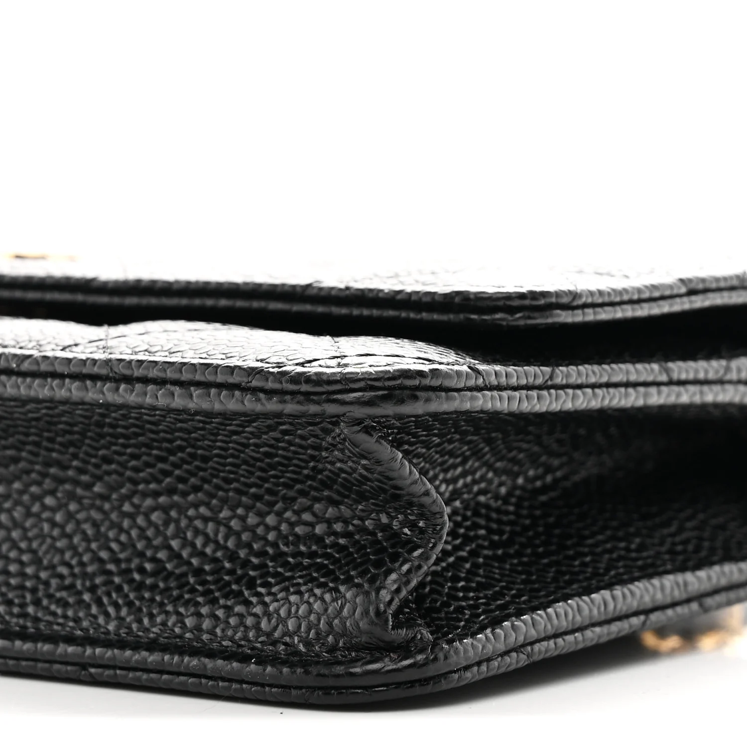 Caviar Quilted Wallet On Chain WOC Black - Top Club
