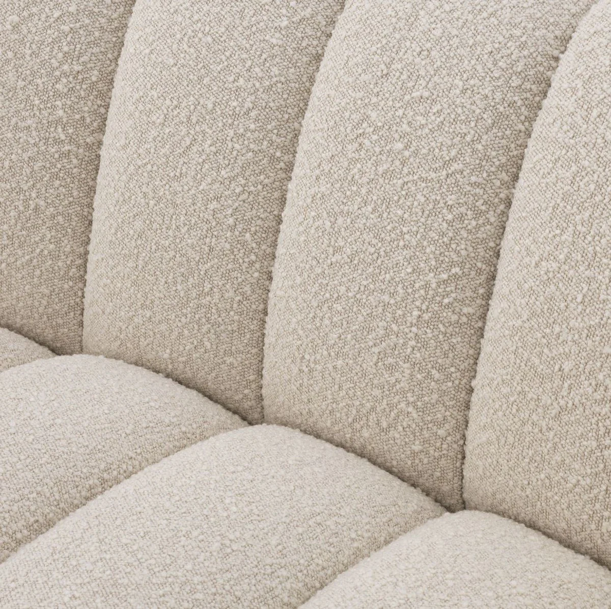 Luxury sofa cream / black 234 x 96 x H. 76.5 cm - slightly curved living room sofa - hotel sofa - luxury quality