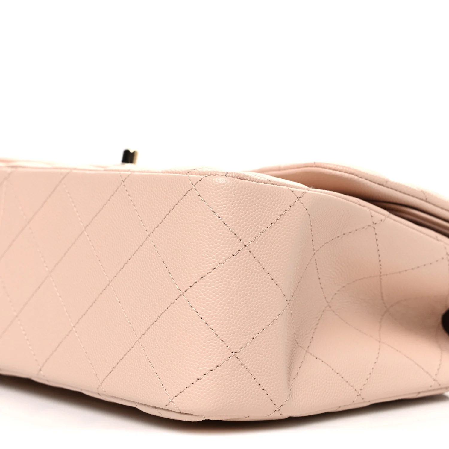 Caviar Quilted Jumbo Double Flap Light Beige - Top Club