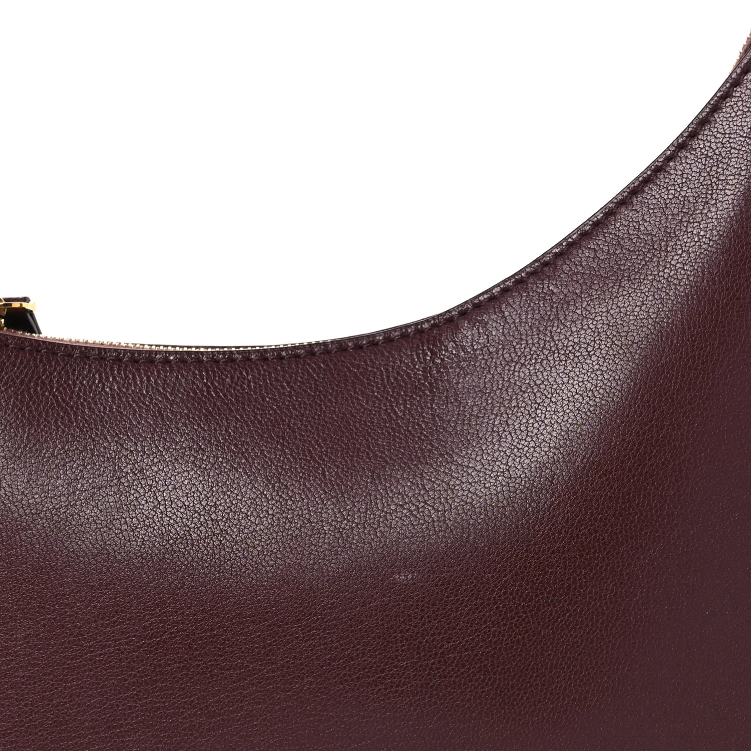 Grained Calfskin Half Moon Shoulder Bag Raisin - Top Club