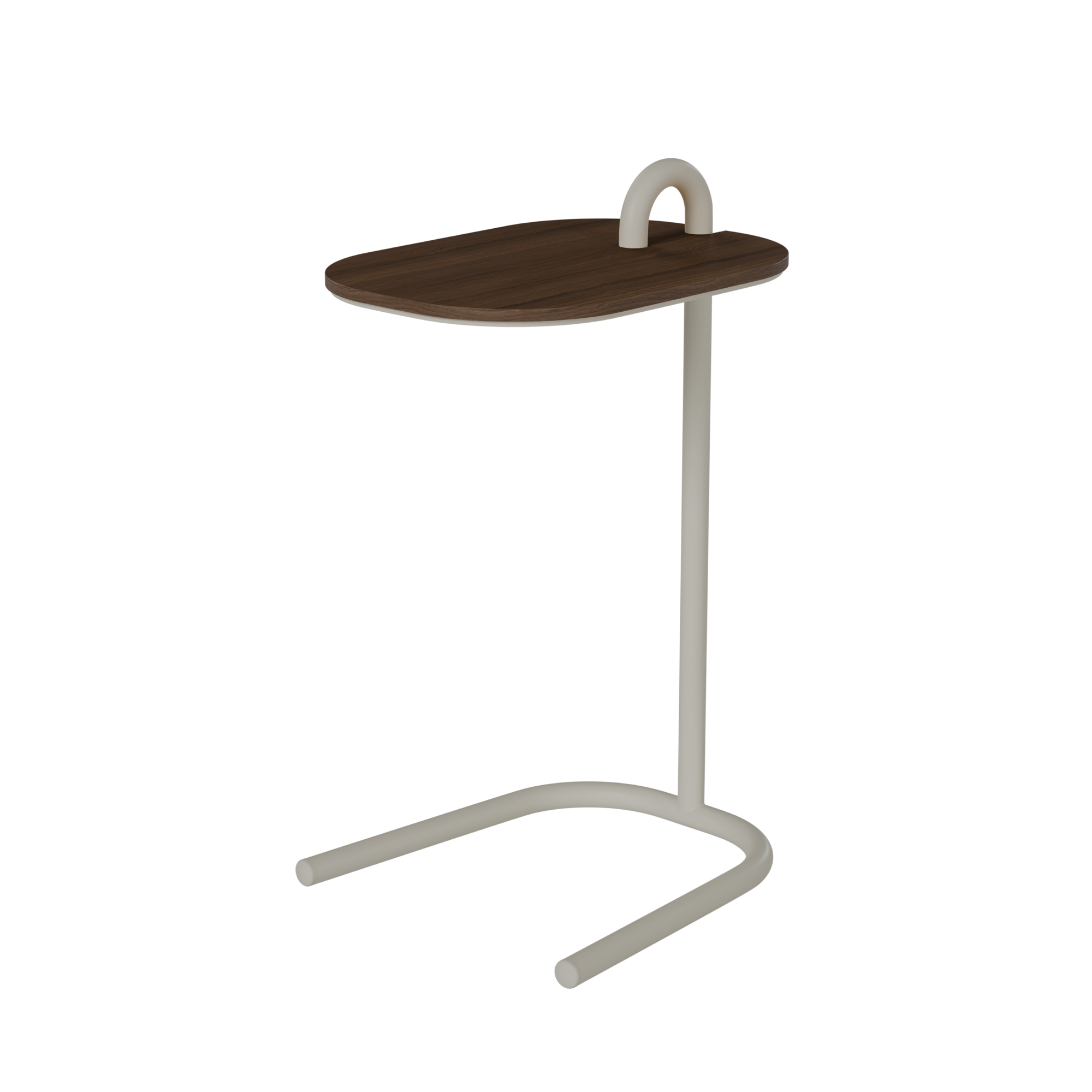 Stand by Me bijzettafel Oak Walnut (49cm hoog) - RAL1013 Pearl White