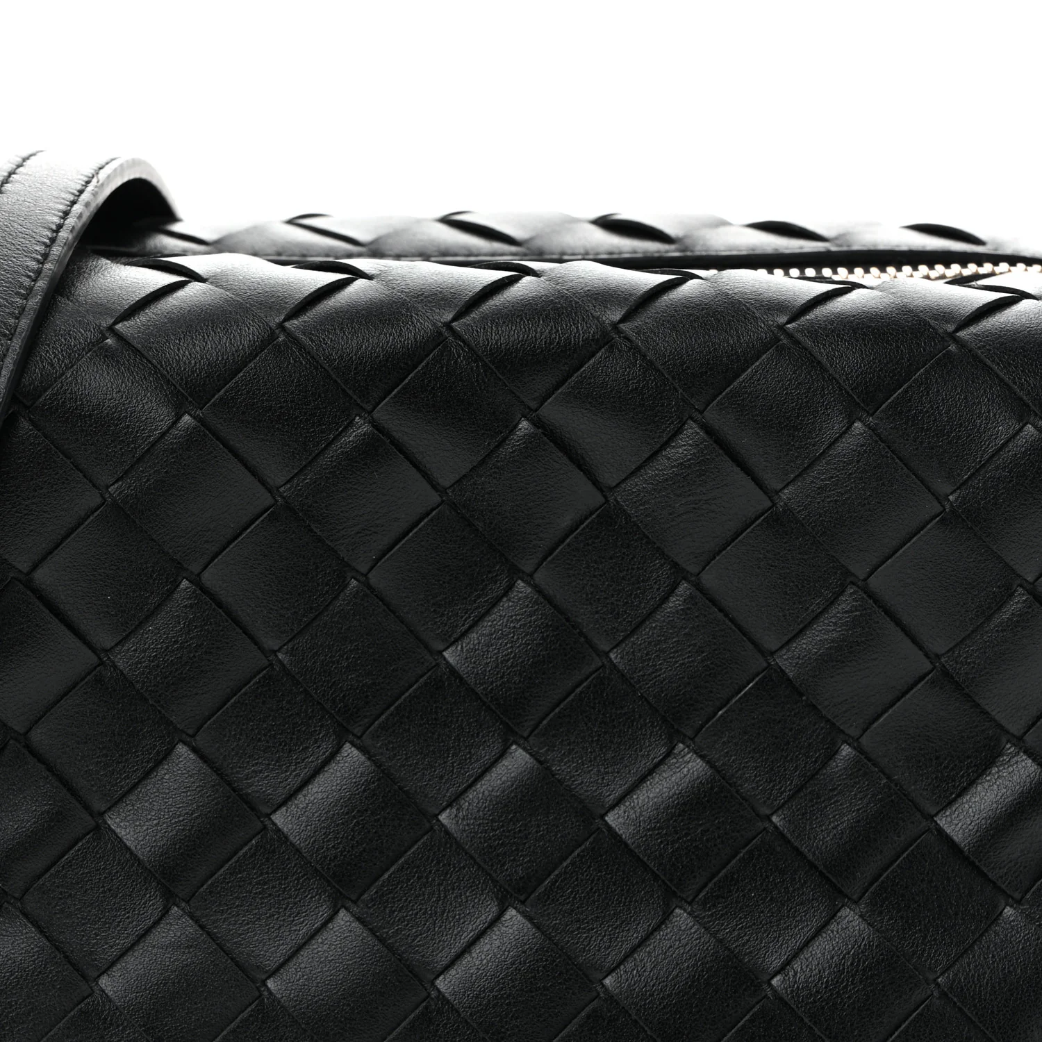 Calfskin Intrecciato Small Loop Top Handle Black - Top Club