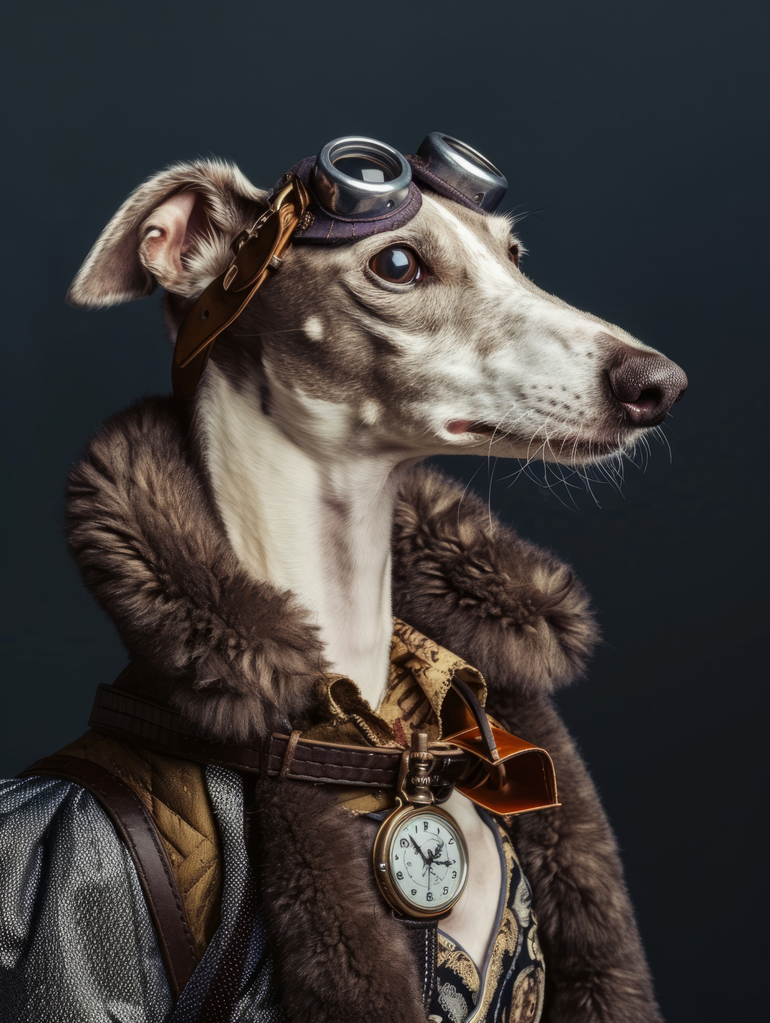 Canvas schilderij van een Whippet hond 100x200 cm