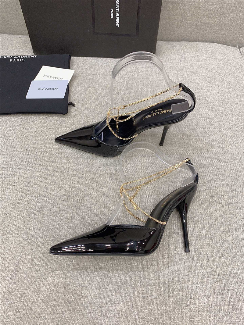 YSL new chain pointed high-heeled sandals - Sneaker Replica Workshop