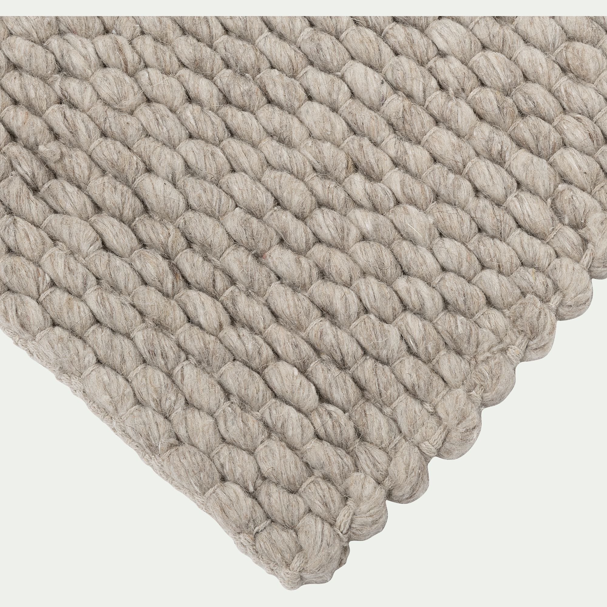 MAUSSANE - Tapis en laine et coton - gris clair 120x170cm