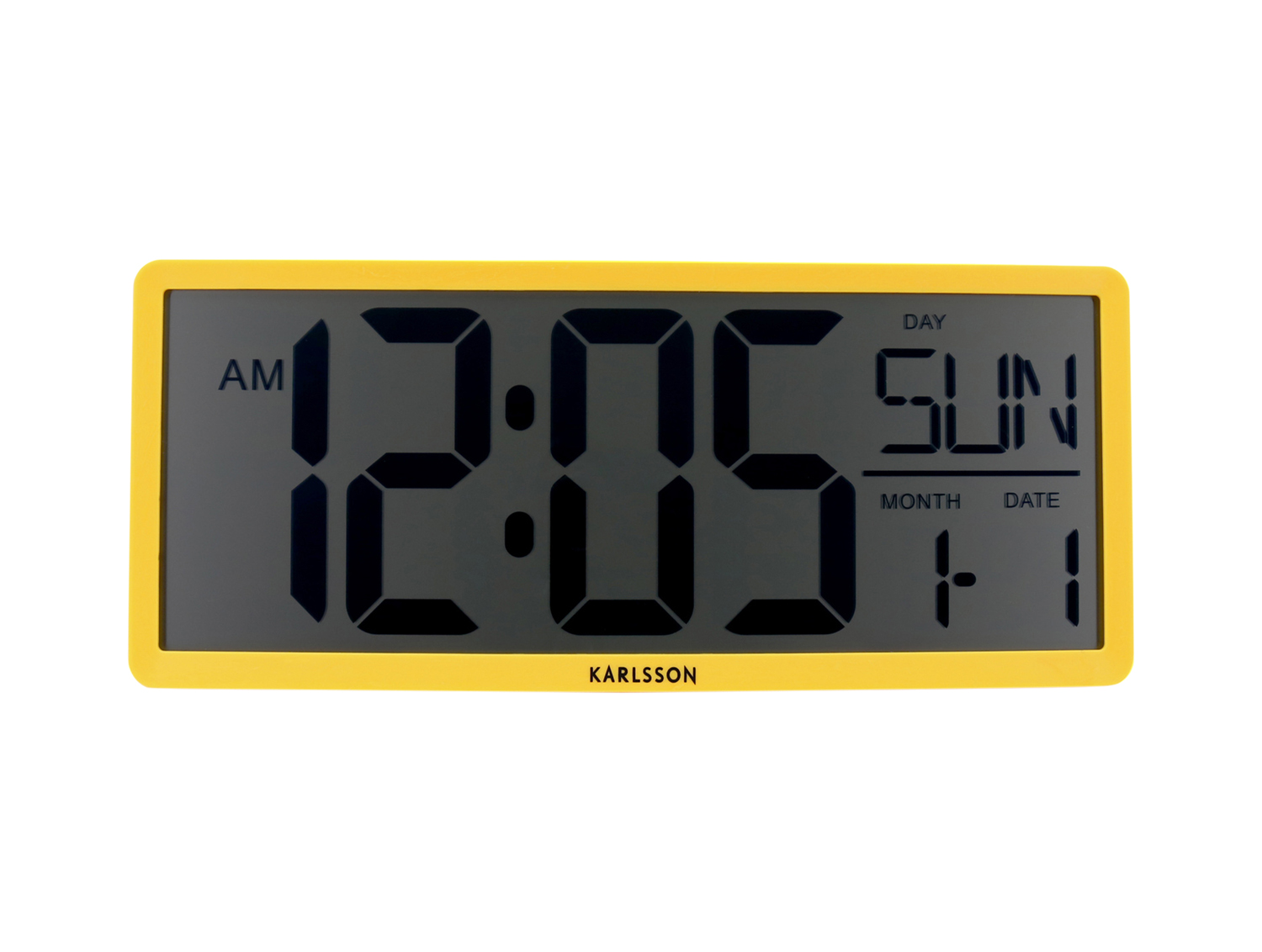 Wall/Table clock Retro LCD bright yellow