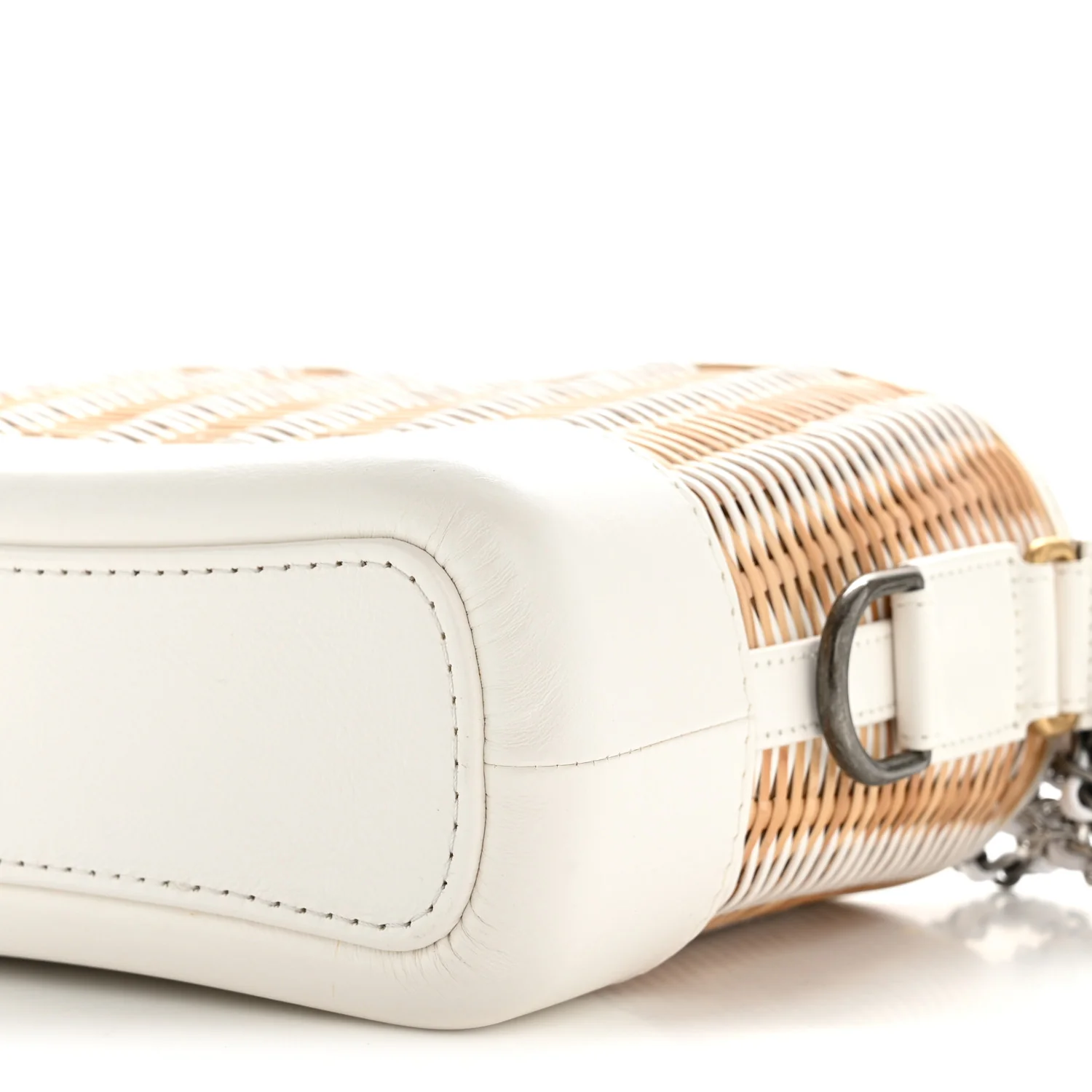 Rattan Calfskin Small Gabrielle Hobo Beige Ivory - Top Club