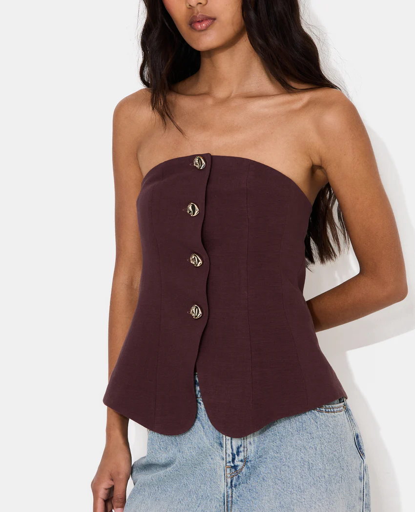 Pimkie Top bustier avec boutons fantaisie