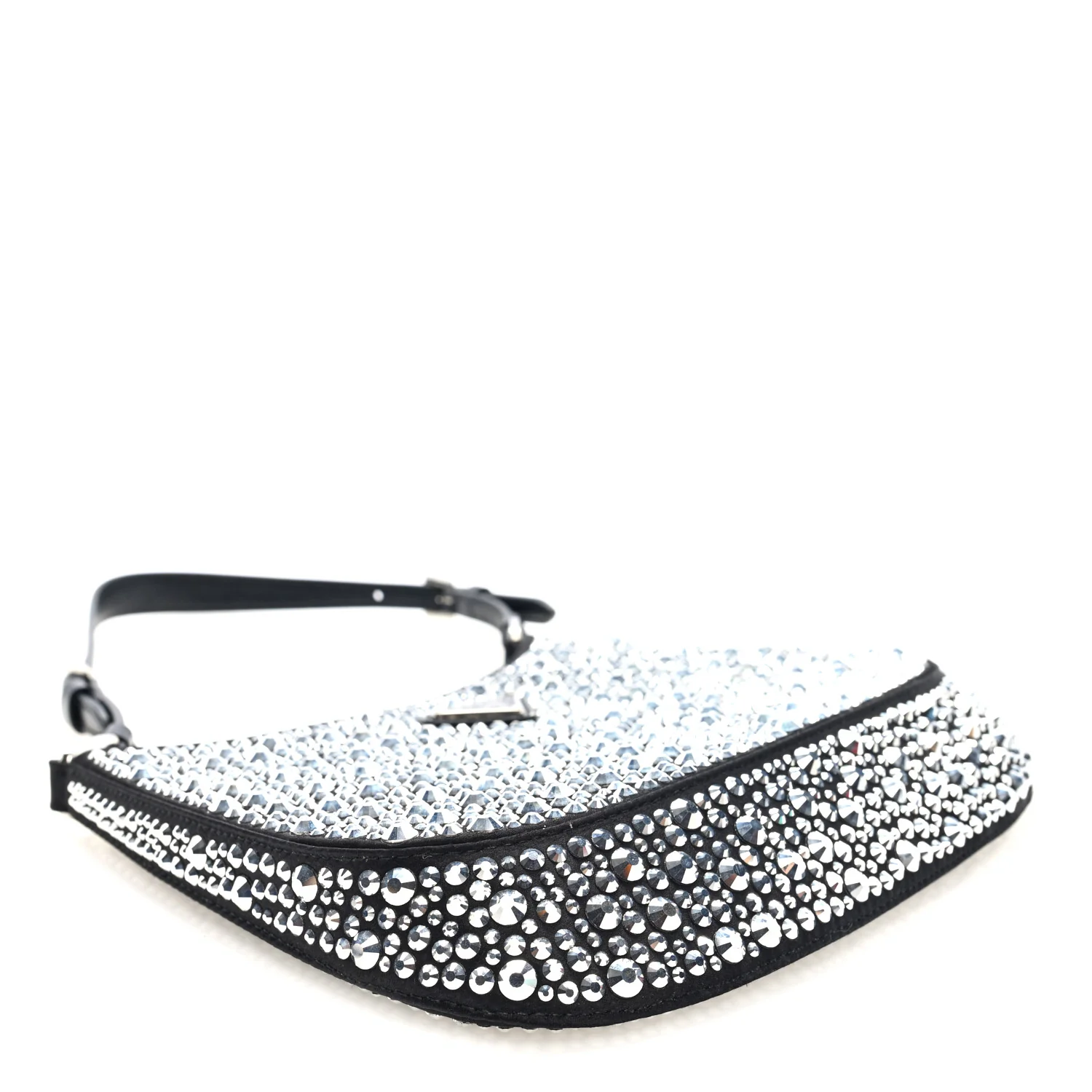Satin Crystal Cleo Adjustable Strap Shoulder Bag Metal - Top Club