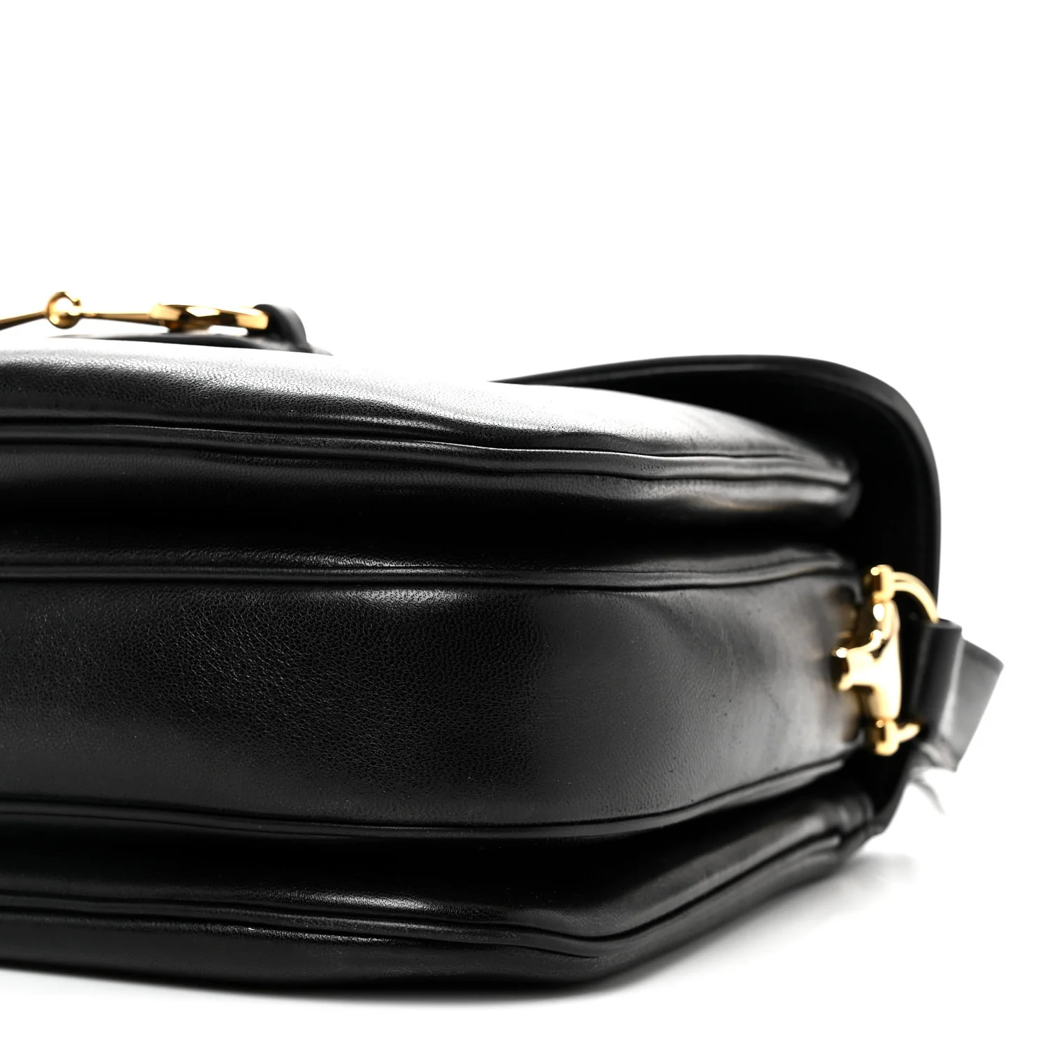 Calfskin Horsebit 1955 Aura Small Shoulder Bag Black - Top Club
