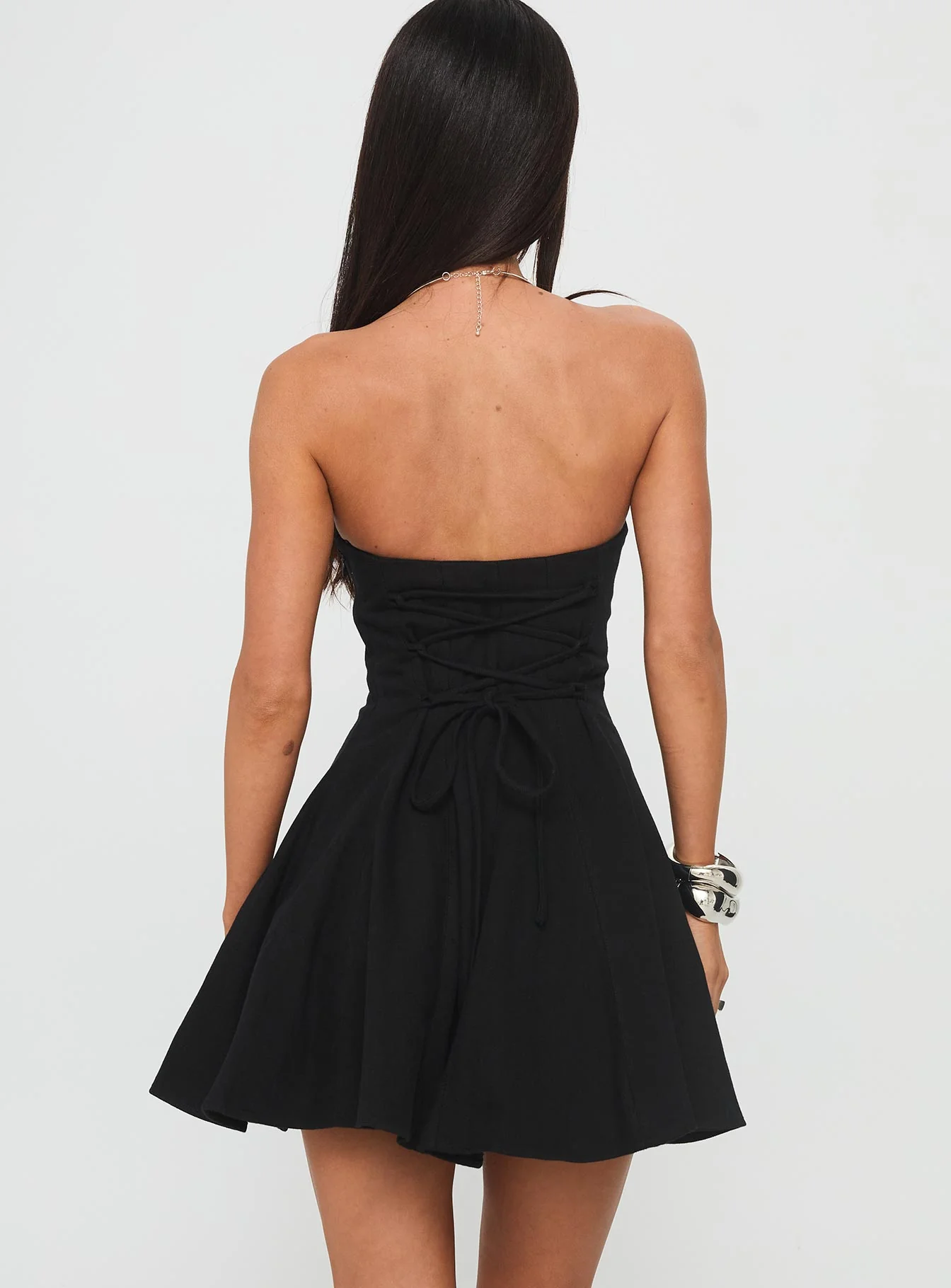 Zavira Strapless Playsuit Black