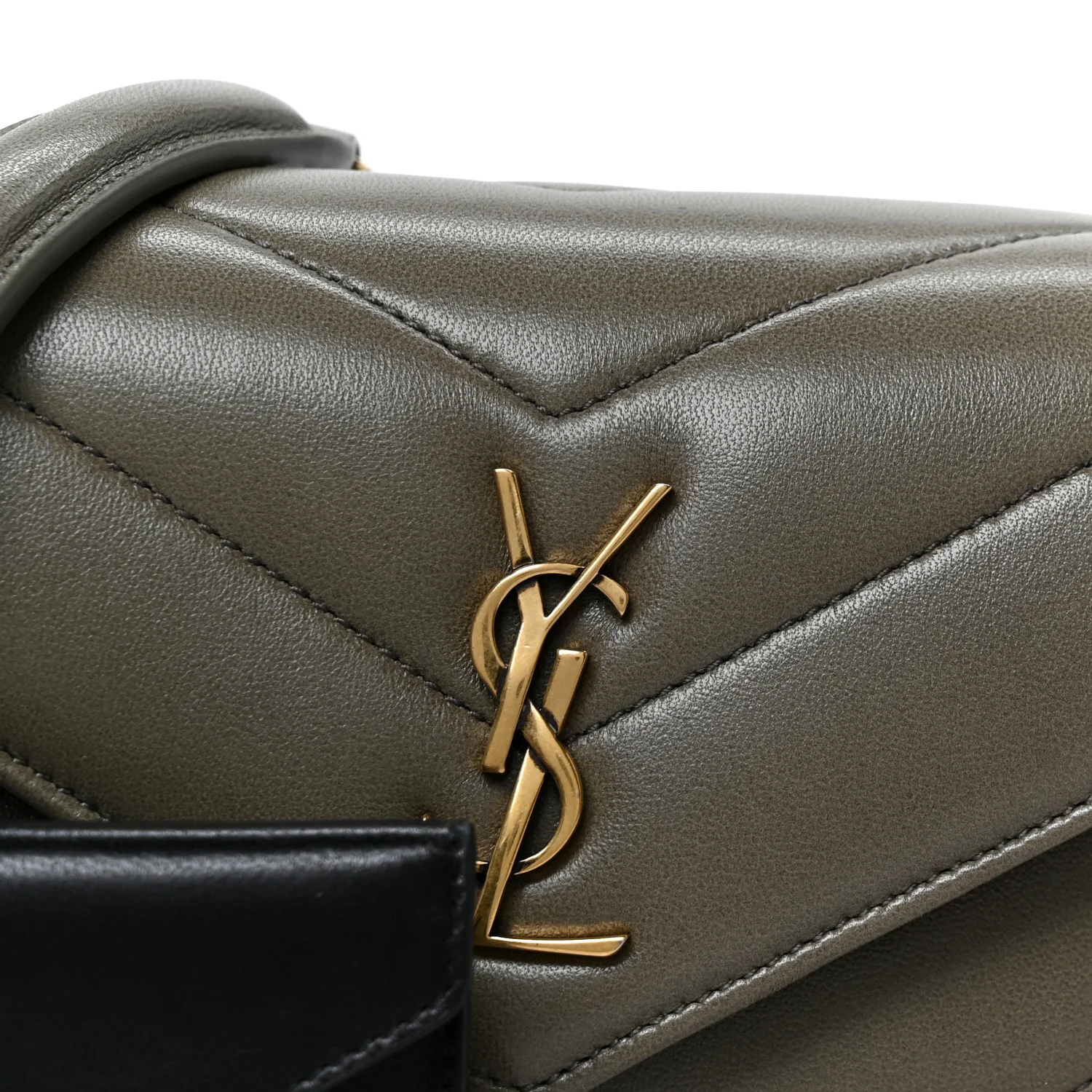 Lambskin Chevron Quilted Mini LouLou Dark Strong Moss - Top Club