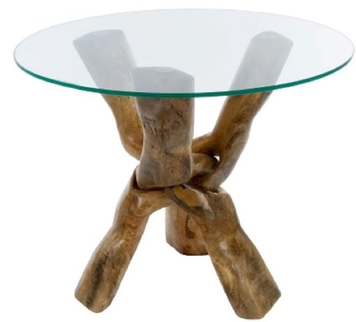 Luxury glass table brown Ø 60 x H. 48 cm - three-legged round living room table