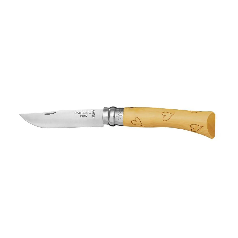 Opinel No7 Nature Hearts – Engraved series pocket knife