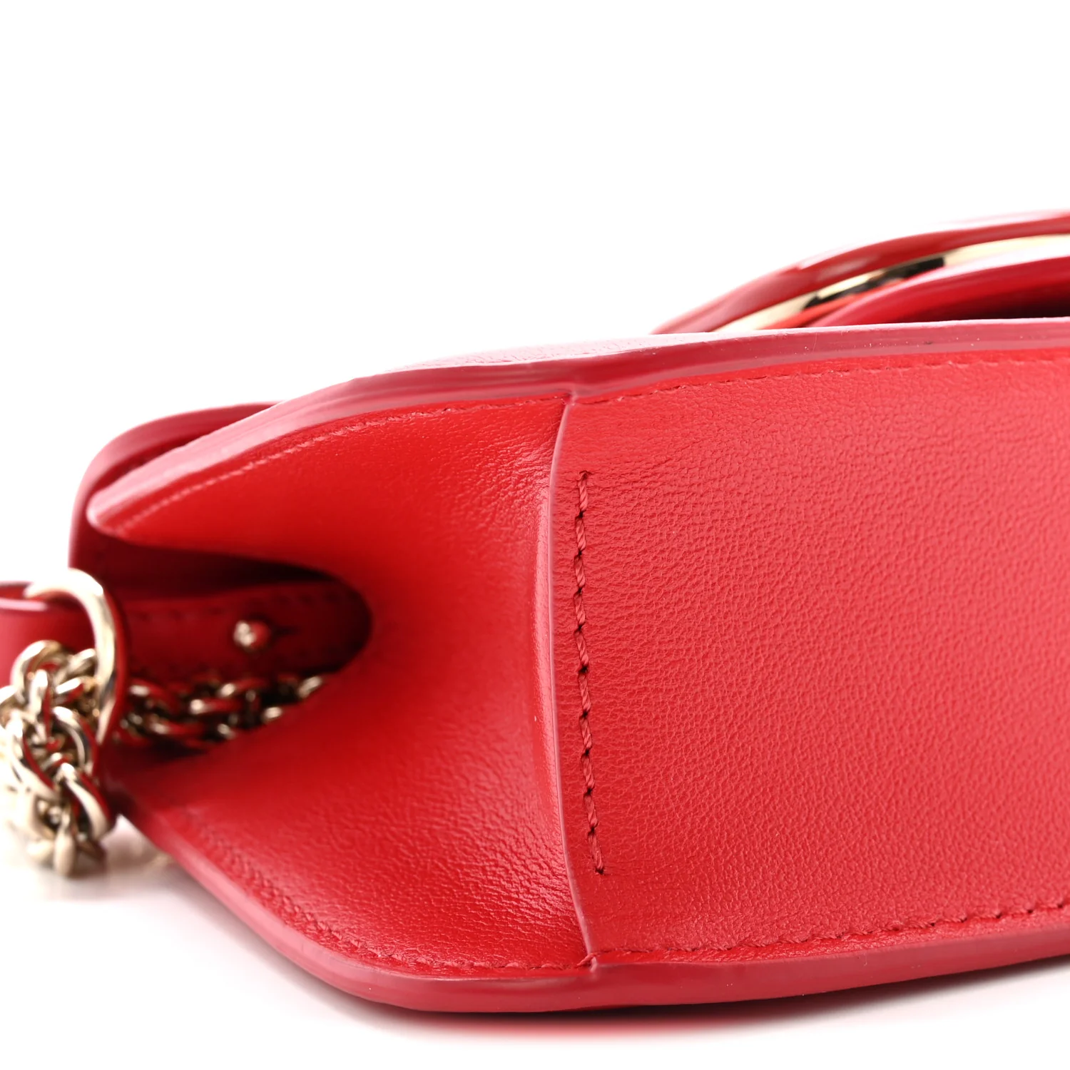 Calfskin Enamel Vlogo Small Loco Shoulder Bag Rouge Pur - Top Club