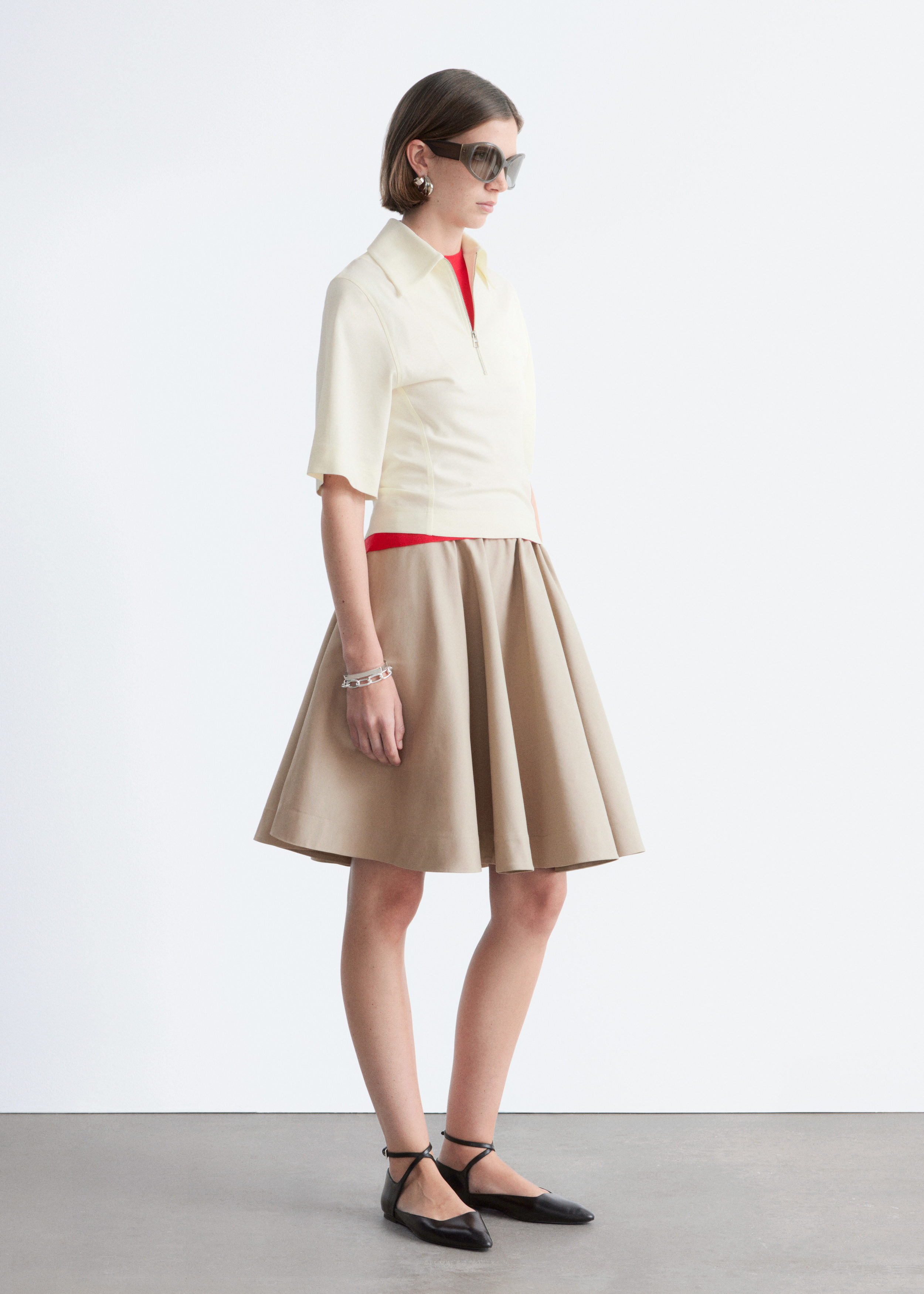 & Other Stories HALF-ZIP POLO TOP