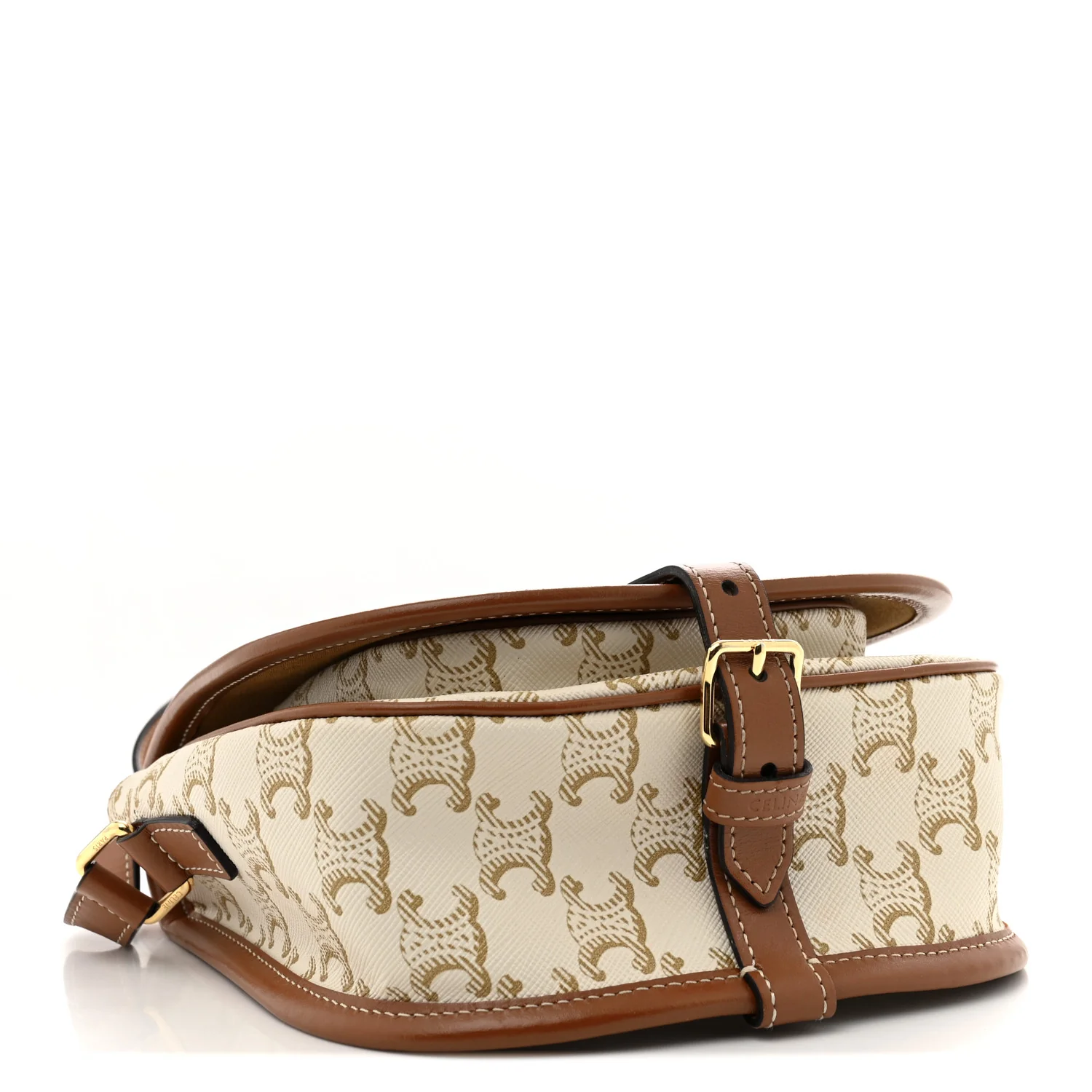 Triomphe Canvas Medium Folco Bag White - Top Club