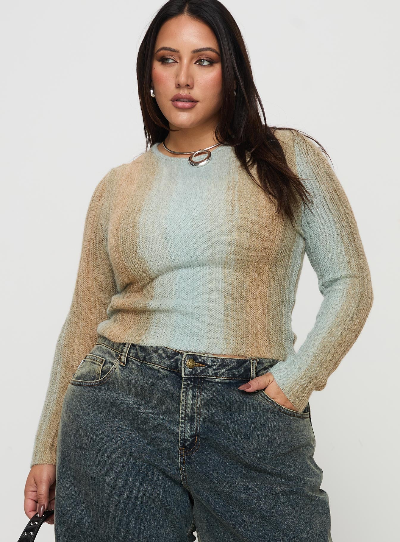 Cardenas Long Sleeve Top Green Curve