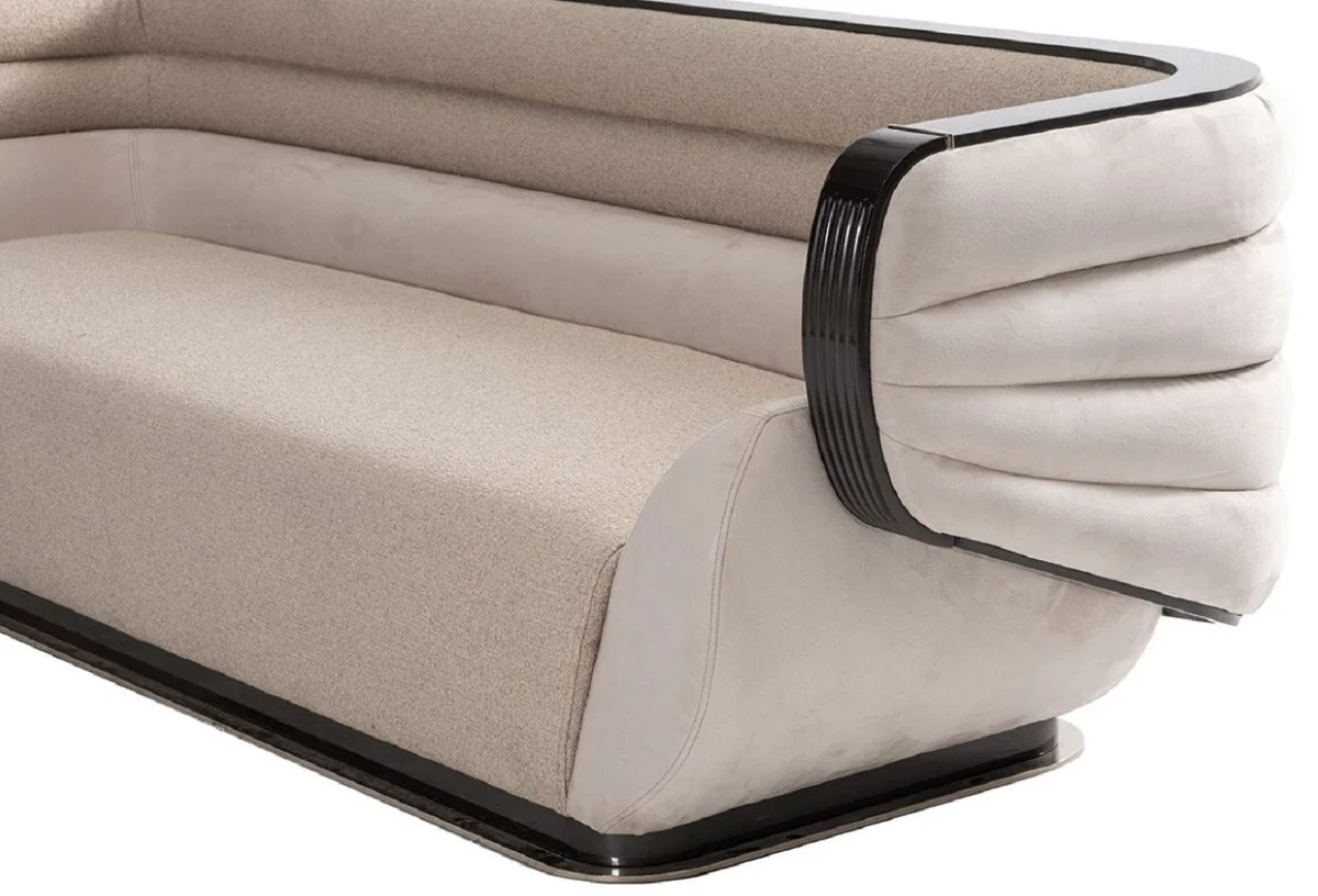 Luxury sofa cream / gray / black / gold 275 x 95 x H. 80 cm - living room sofa - hotel sofa - living room furniture - living room furniture - hotel furniture - luxury furniture - luxury furniture