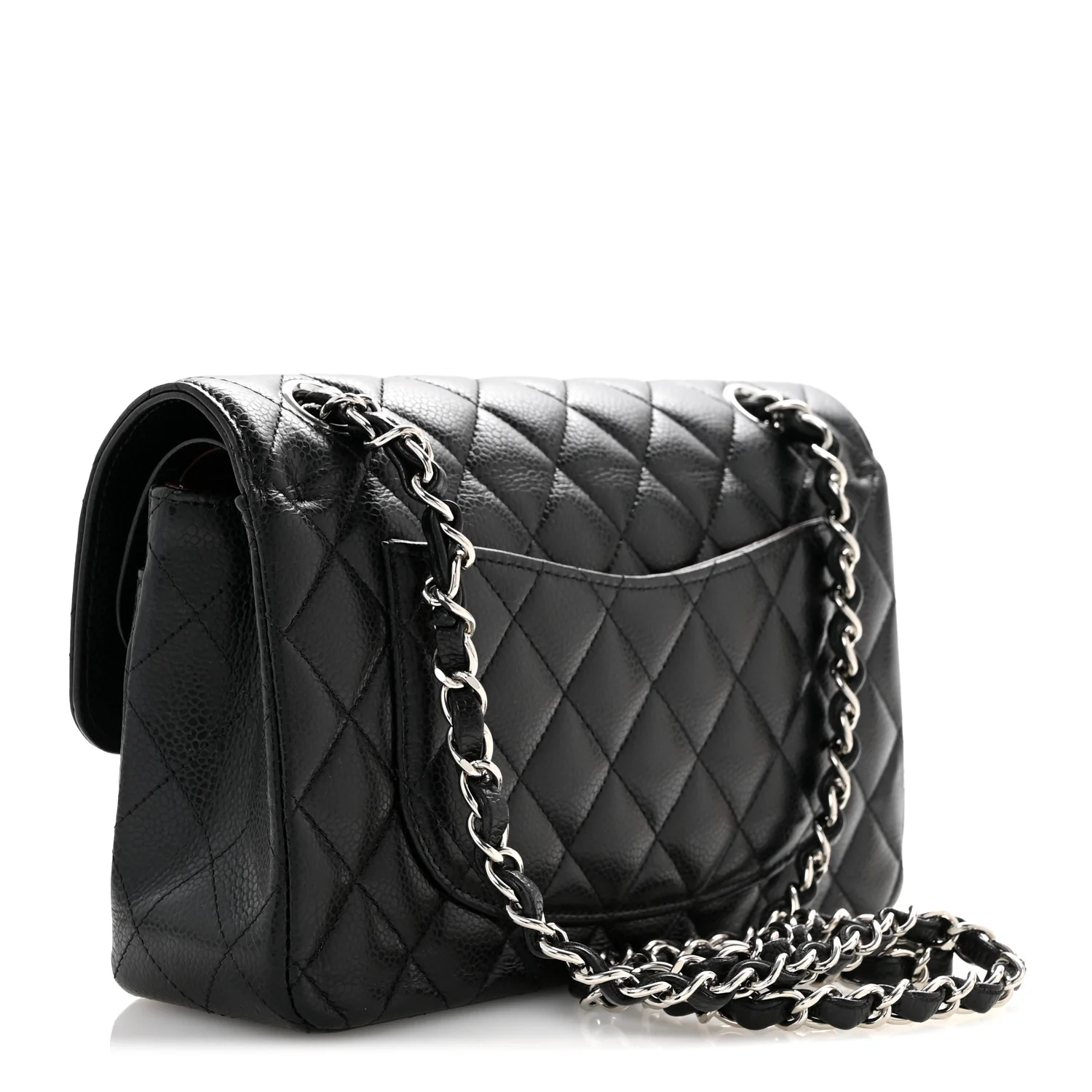 Caviar Quilted Small Double Flap Black - Top Club