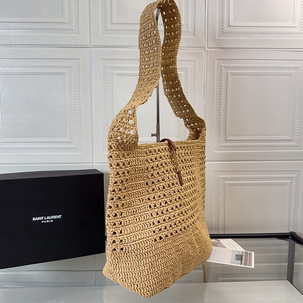 YSL Hobo Crochet bag in raffia and leather(HIGH-END GRADE) - Top Club