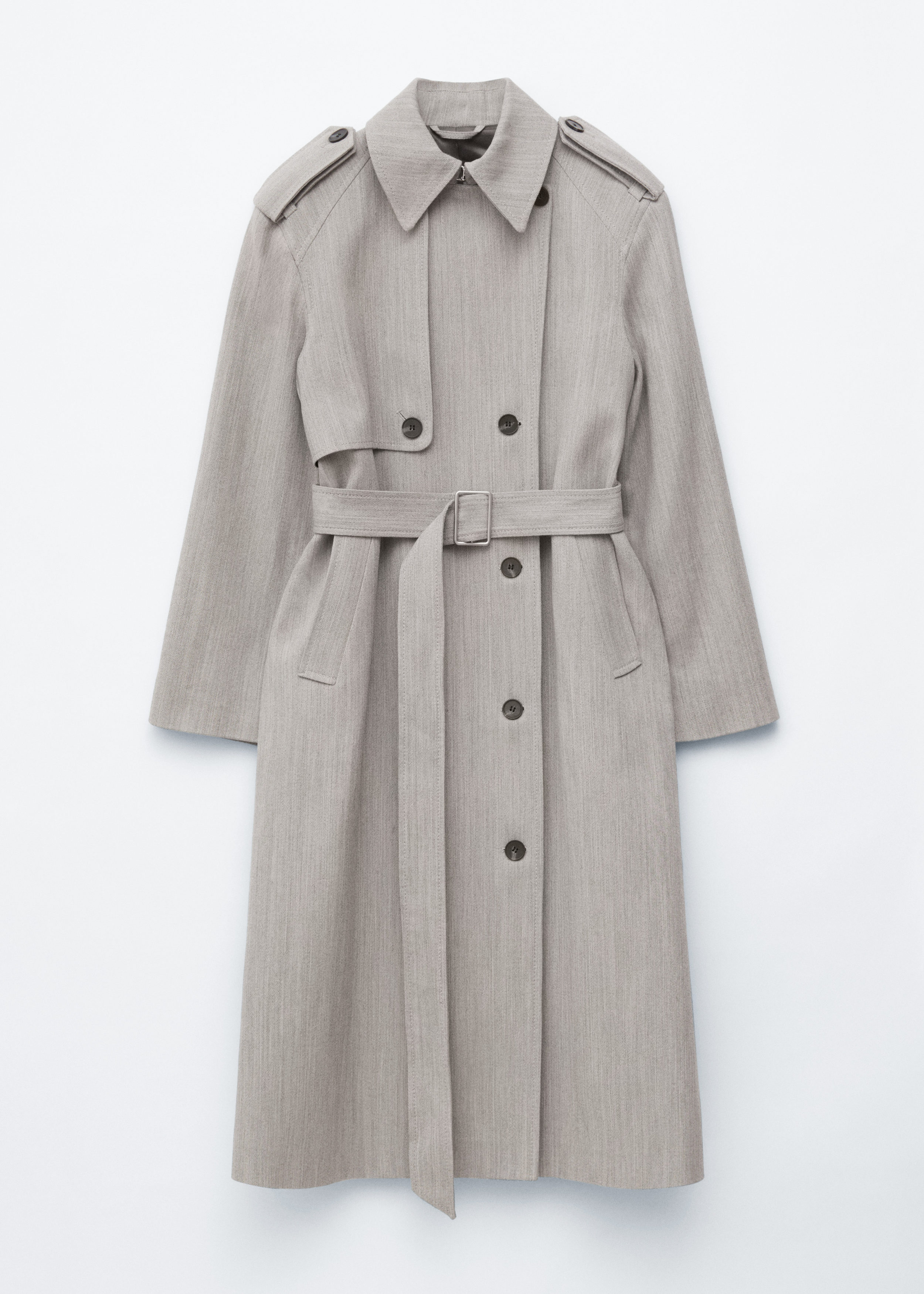 & Other Stories COTTON-WOOL TIE-BELT TRENCH COAT