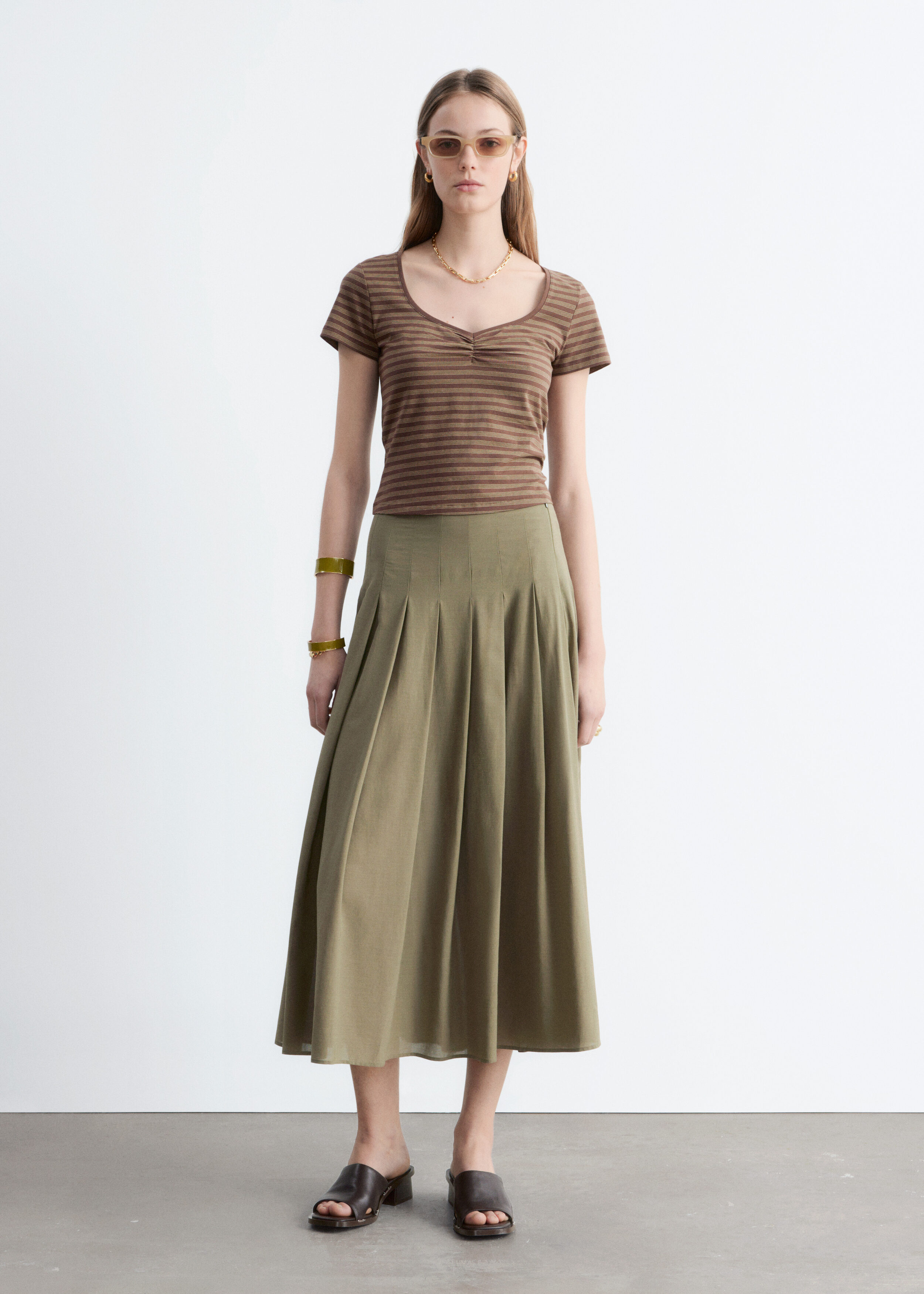 & Other Stories RUCHED BUST JERSEY TOP