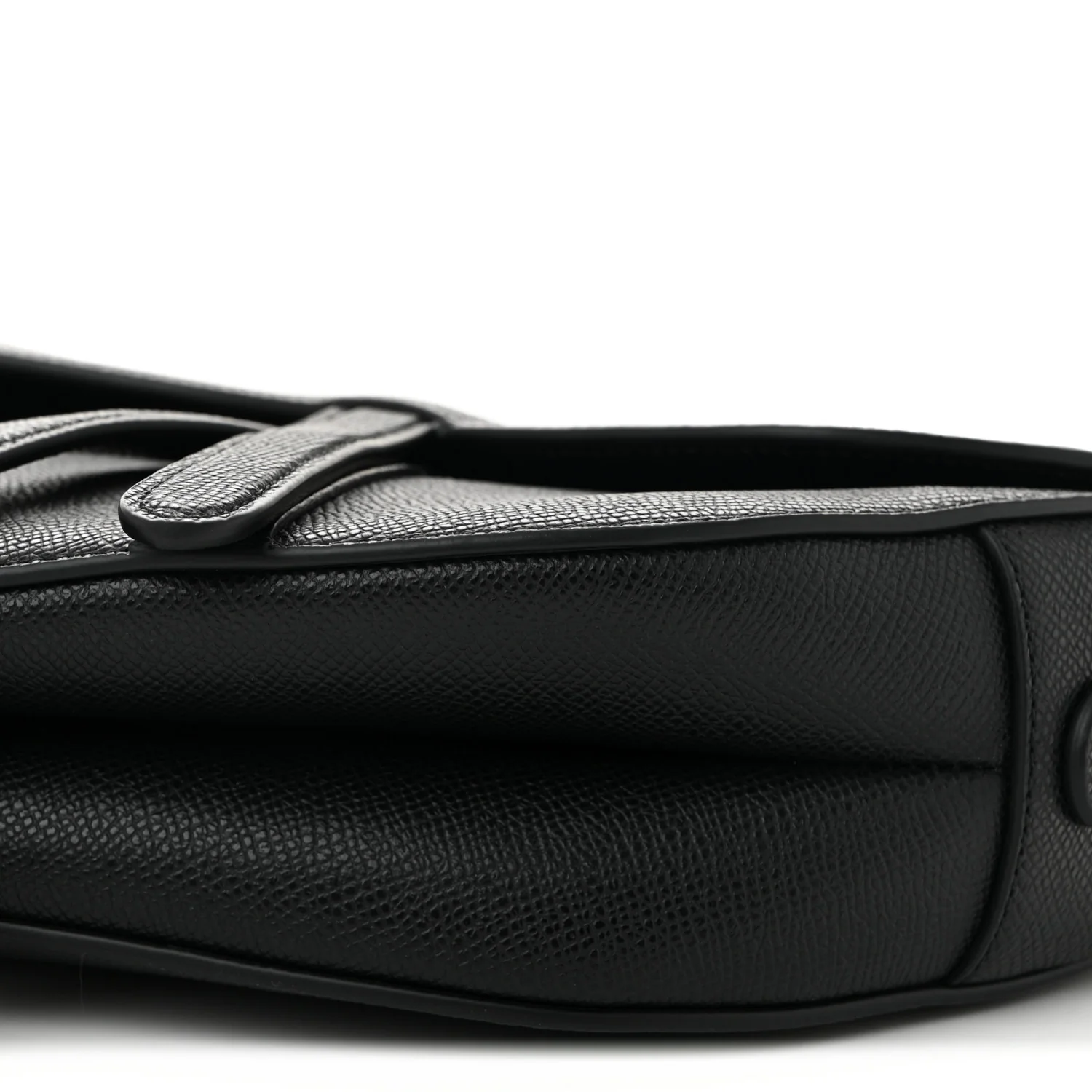 Grained Calfskin Saddle Bag Black - Top Club