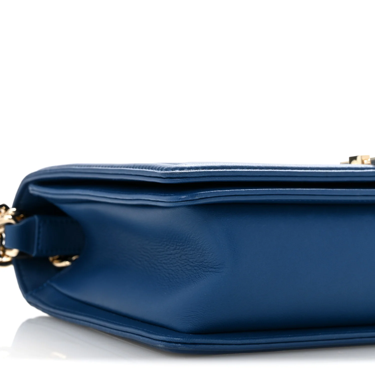 Lambskin Chevron Quilted New Medium Boy Flap Blue - Top Club