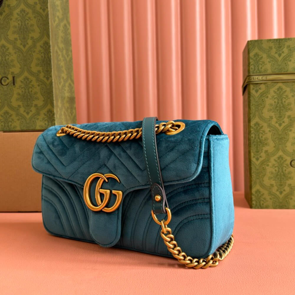 GG Velvet Small Marmont shoulder bag - Top Club