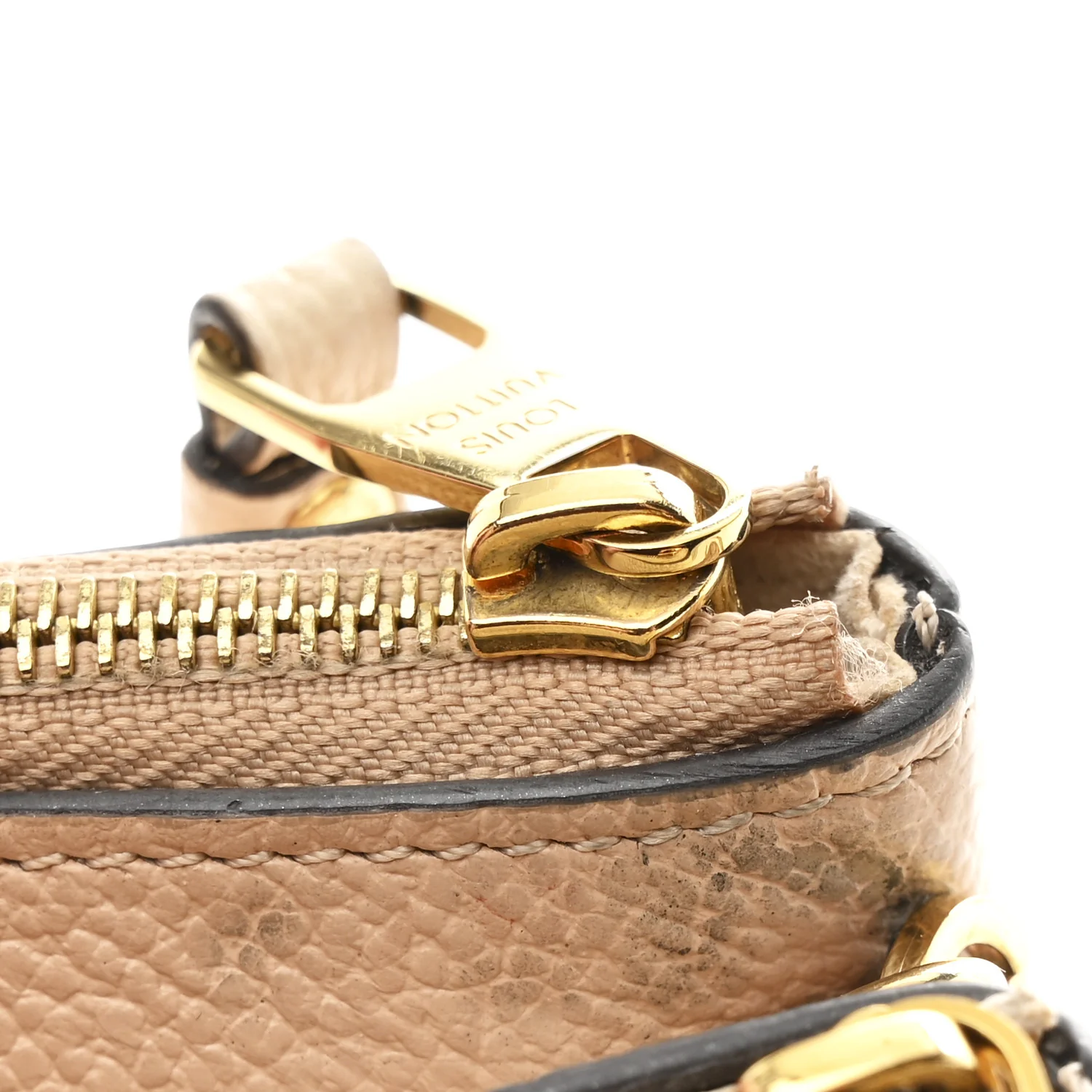 Empreinte Double Zip Pochette Beige Rose Creme - Top Club
