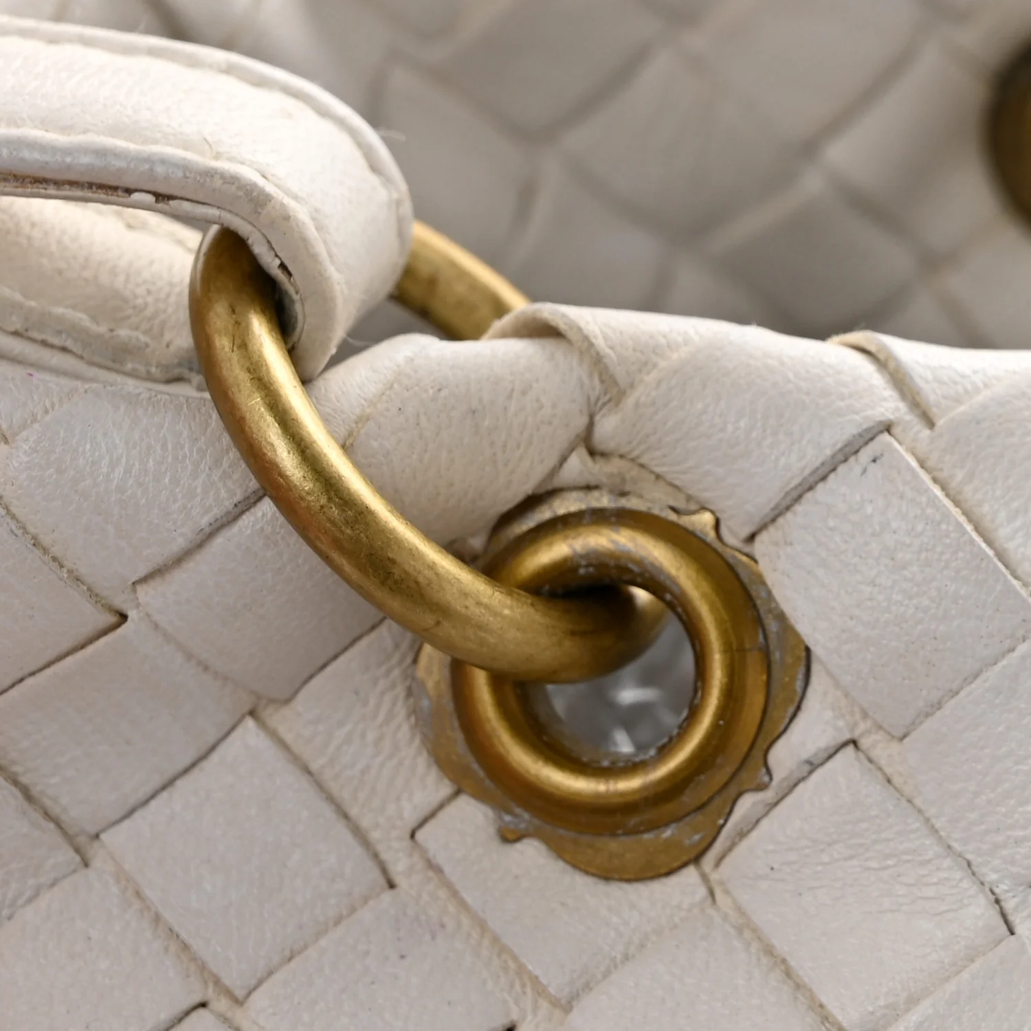 Nappa Intrecciato Small Capri Tote White - Top Club