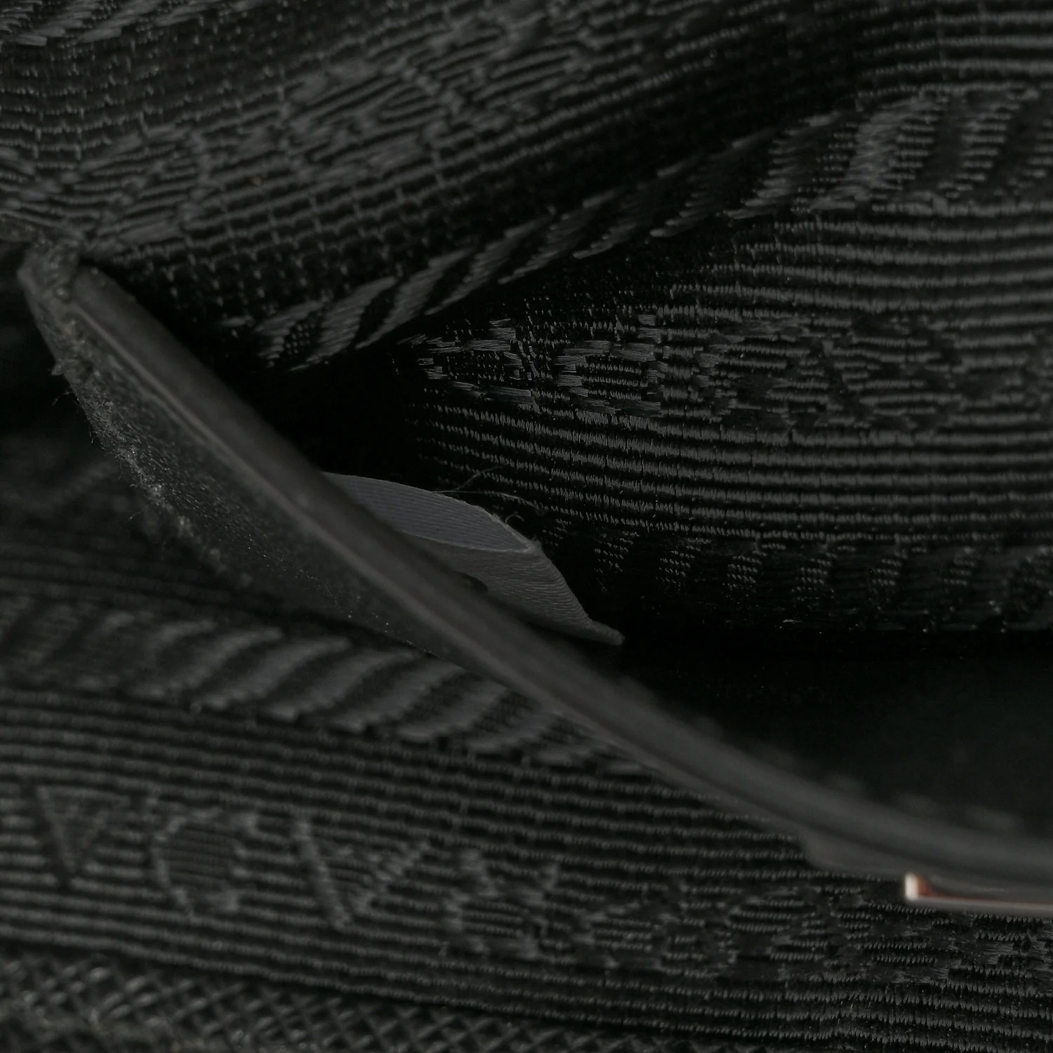 Re-Nylon Saffiano Triangle Shoulder Bag Black - Top Club