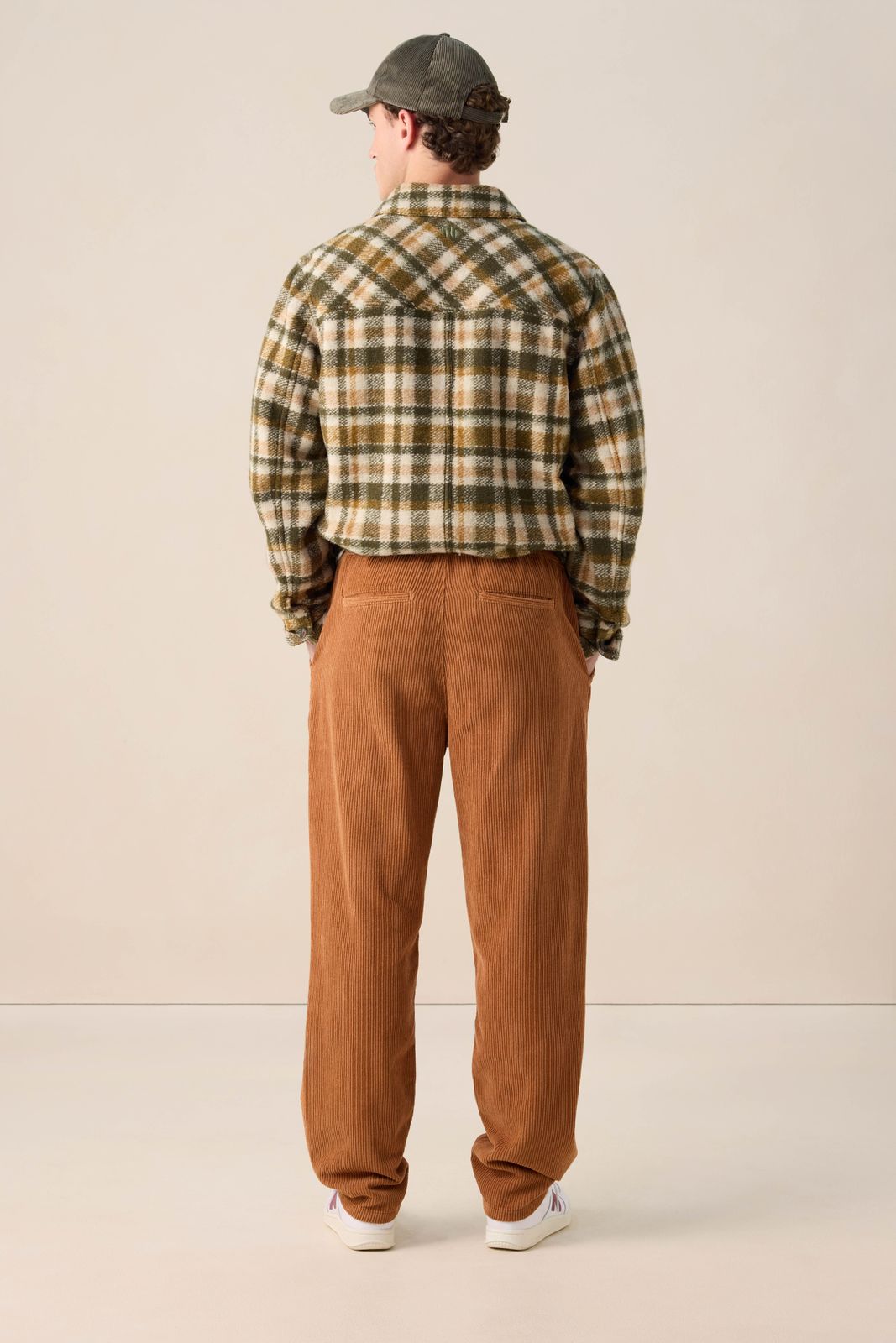 Bruine corduroy mid-rise broek