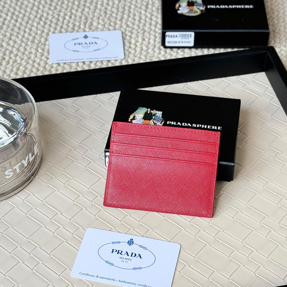 Prada Saffiano Leather Card Holder - Top Club