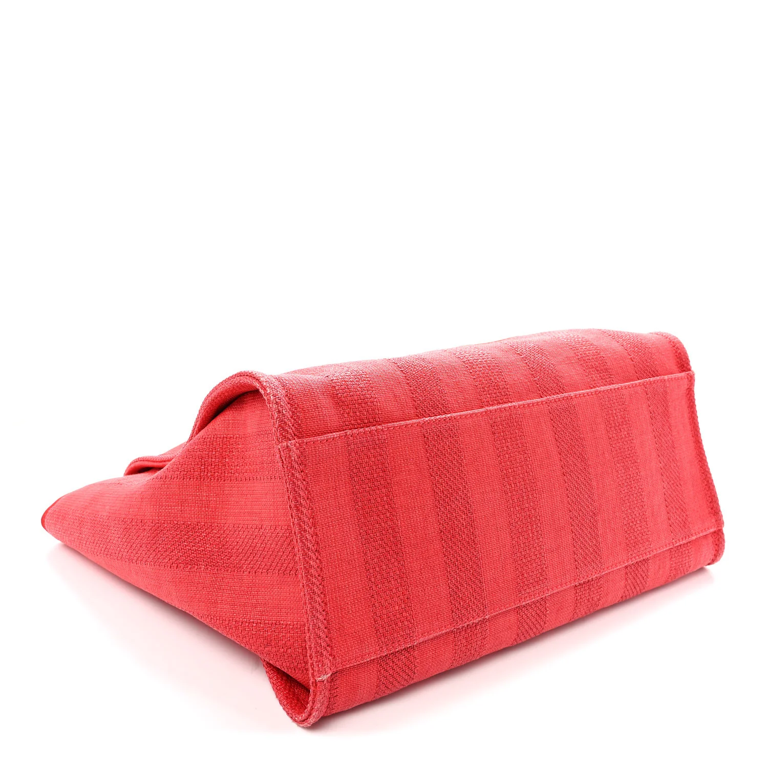 Mixed Fibers Striped Medium Deauville Tote Red - Top Club