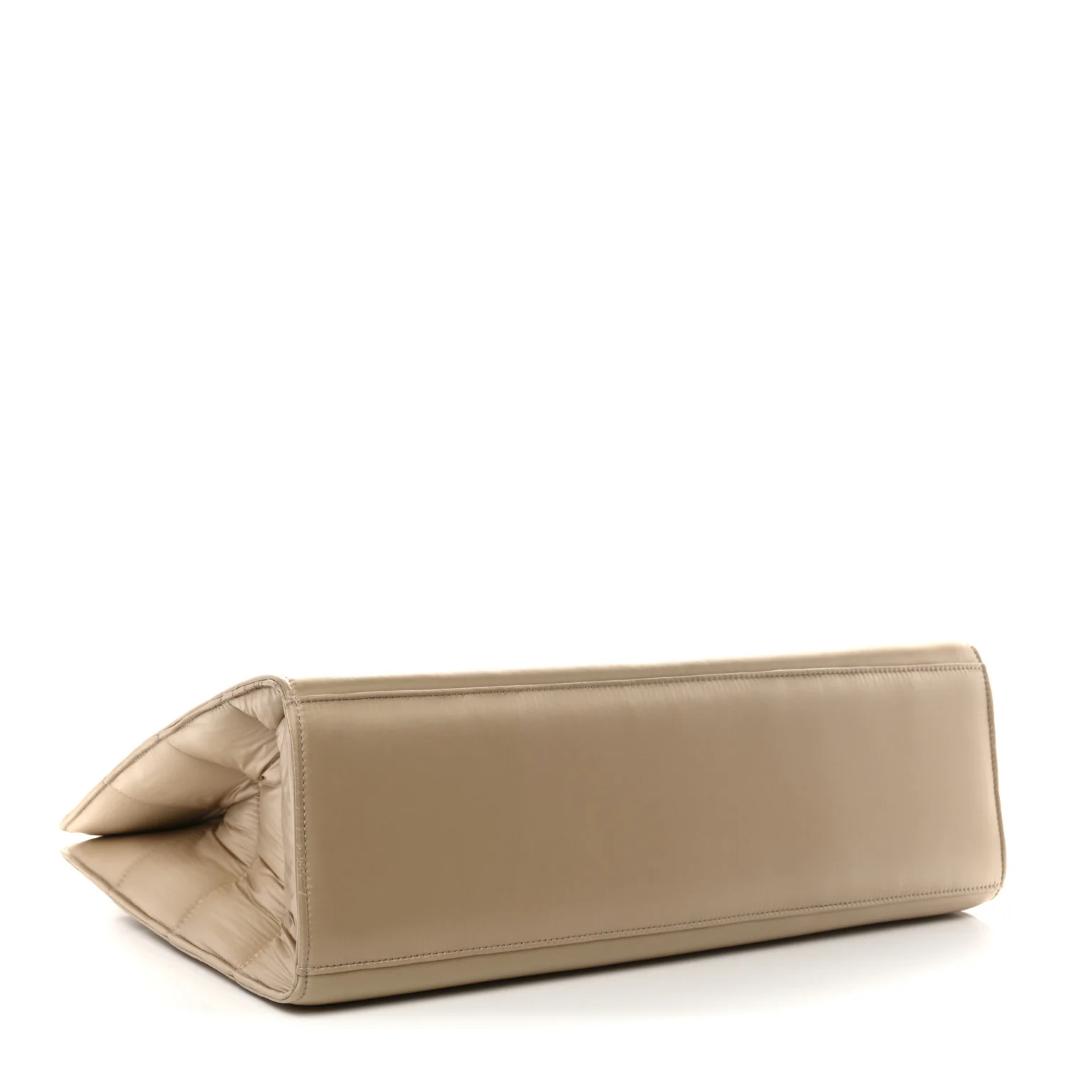 Nylon Large Puff Shopping Bag Cream - Top Club