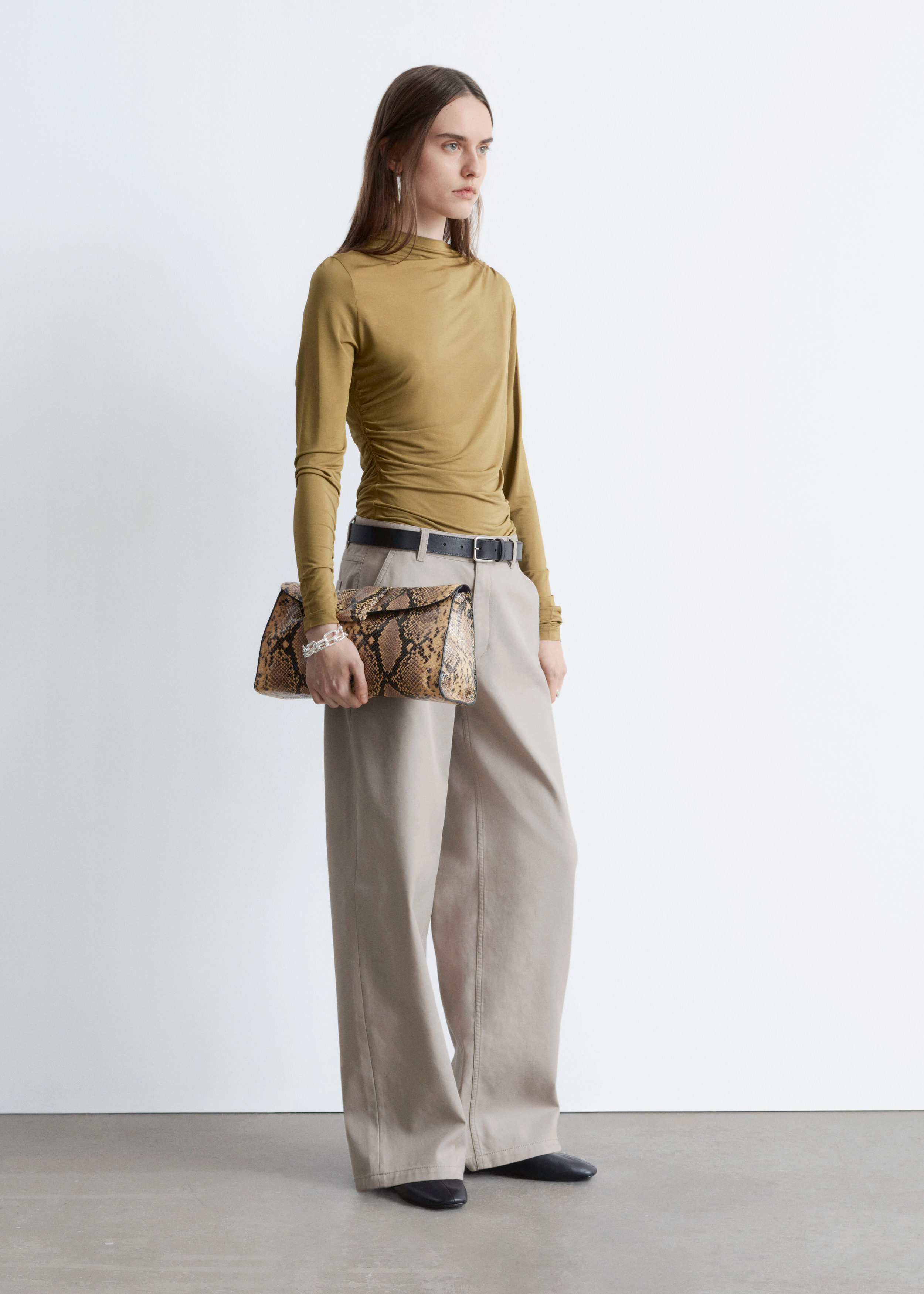 & Other Stories WIDE-LEG TWILL TROUSERS