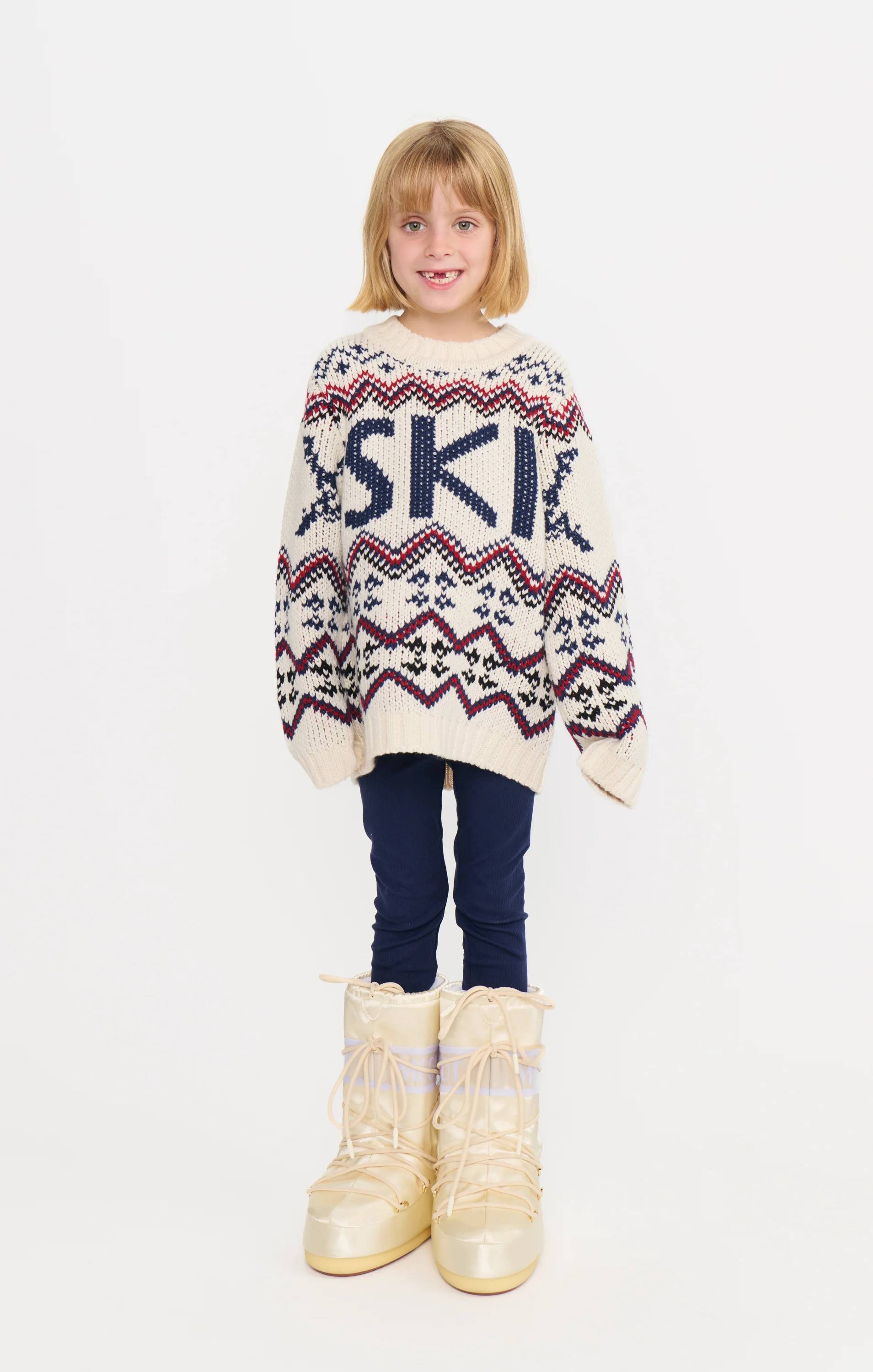 Mini Ski In Sweater ~ Cream Ski Knit