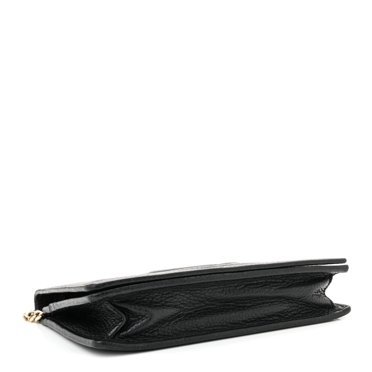 Pebbled Calfskin Soho Wallet On Chain Black - Top Club