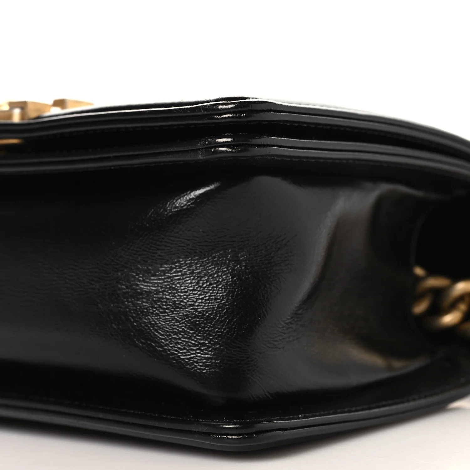 Metallic Glazed Calfskin Small Boy Flap Black Gold - Top Club