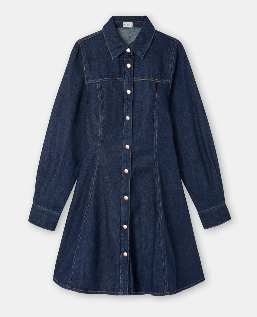 Pimkie Robe en jean courte évasée et boutonnée