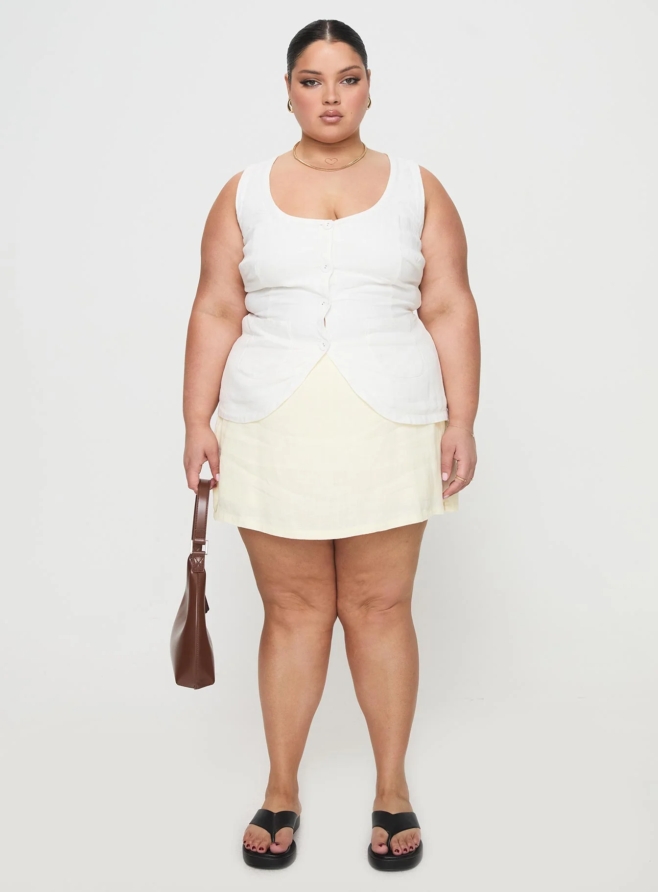 Spirito Vest Top White Curve