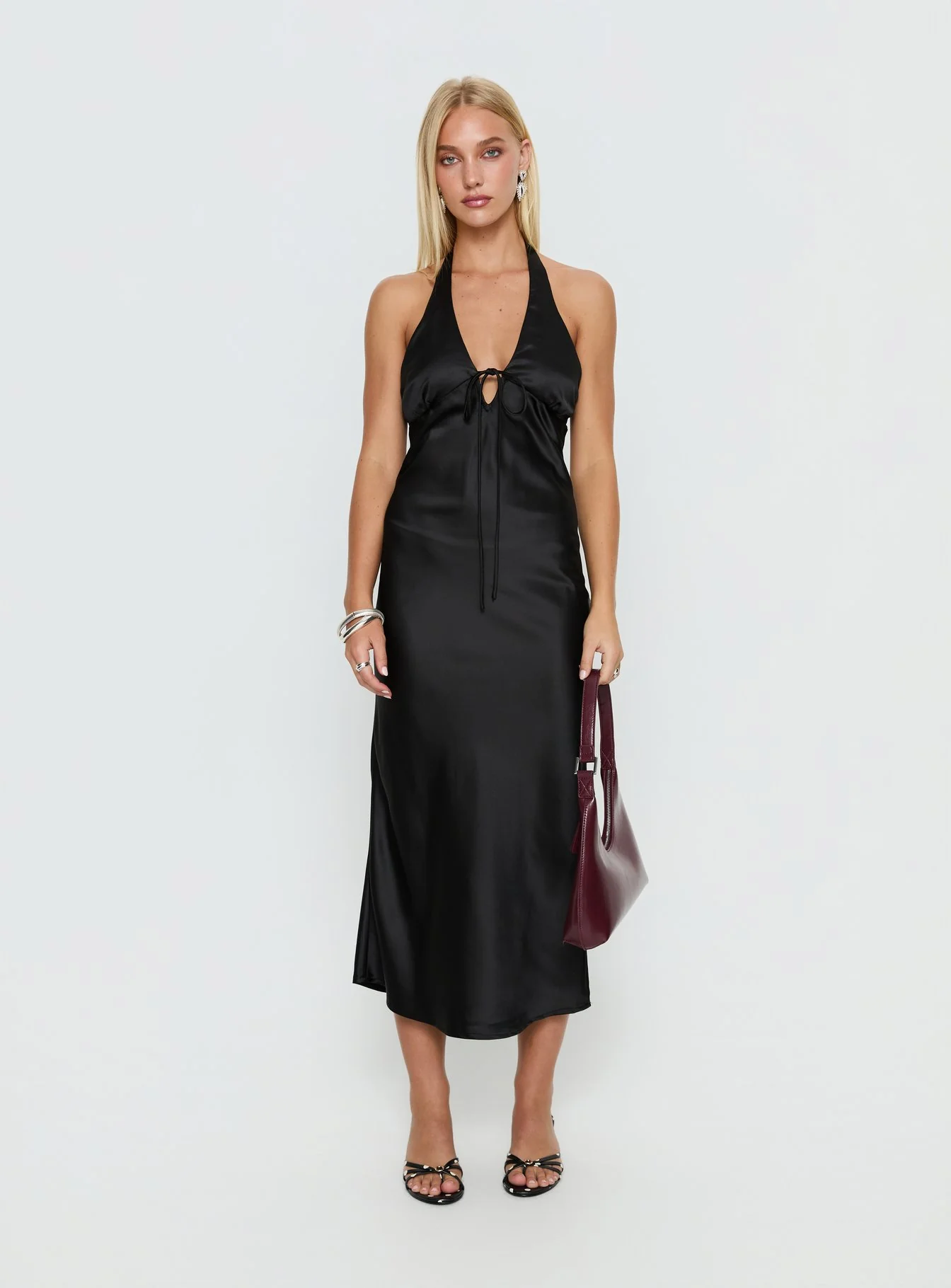 Jessamyn Halter Maxi Dress Black