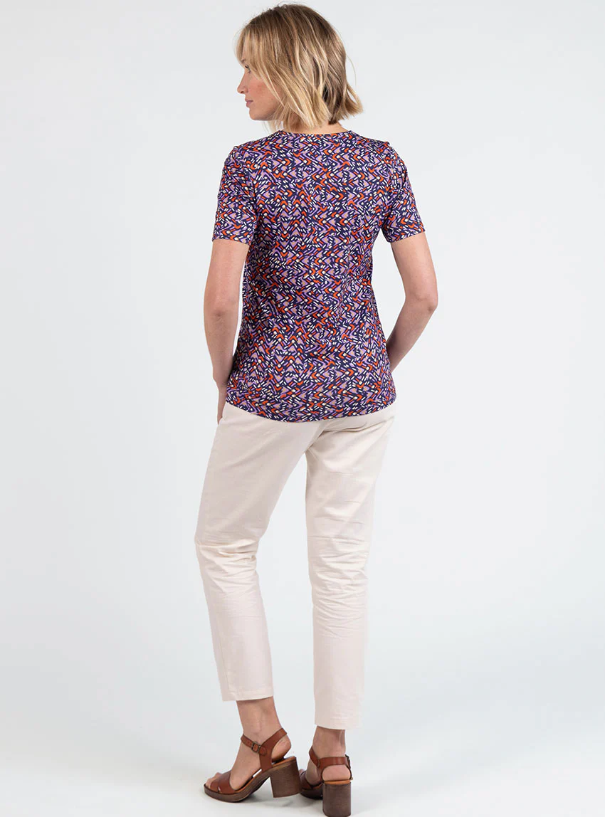 Tee-shirt femme en coton violet lavande
