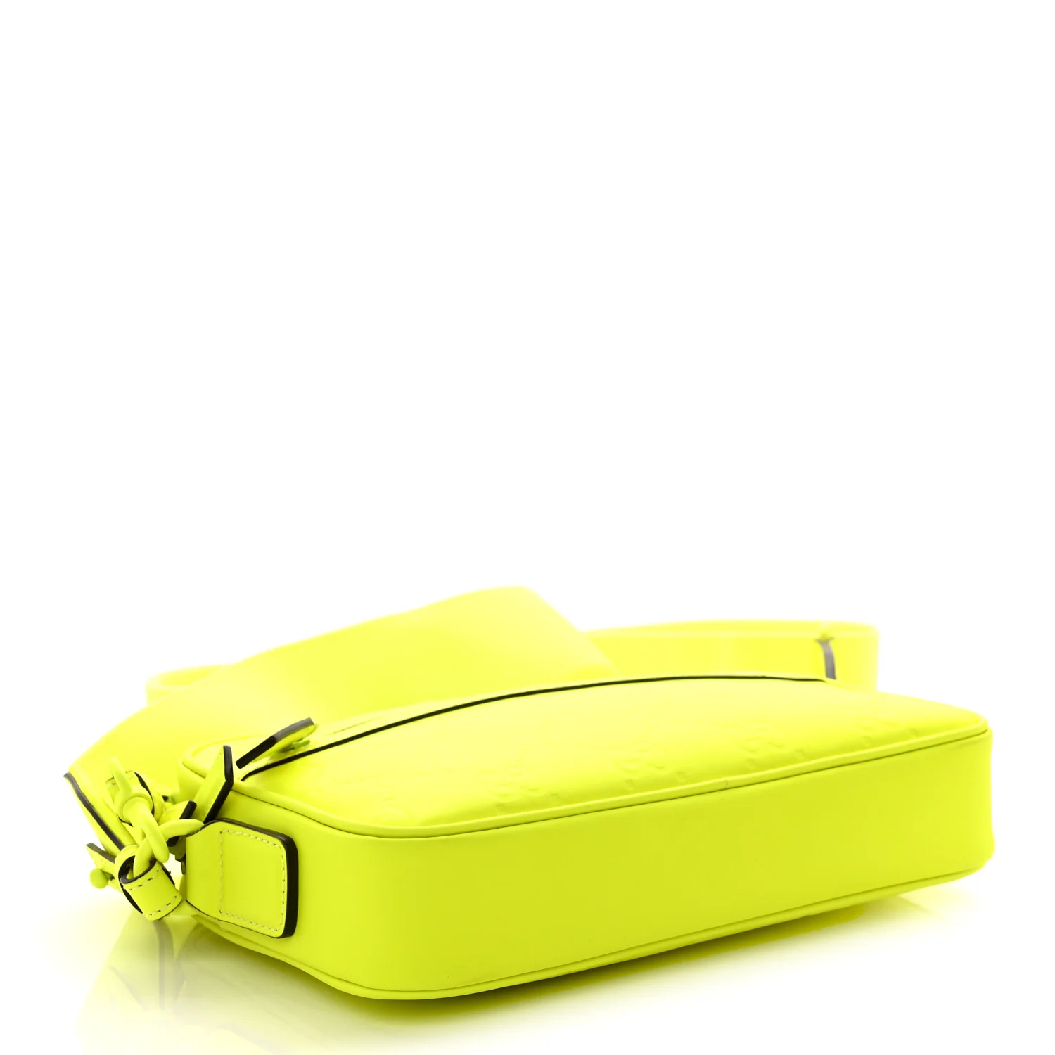 Rubber Effect Monogram GG Crossbody Bag Fluorescent Yellow - Top Club