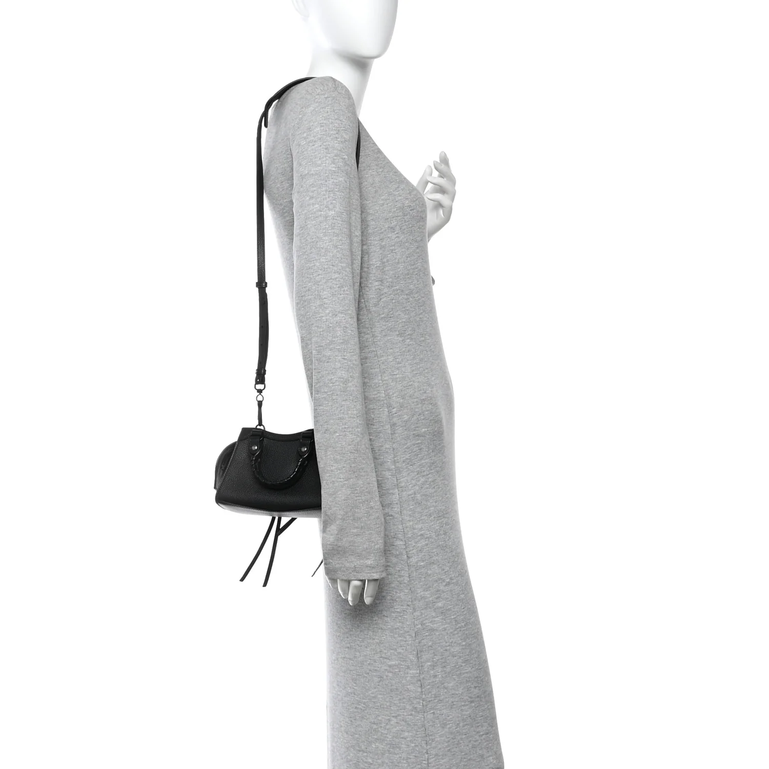Grained Calfskin Neo Classic Black Hardware Nano City Crossbody Black